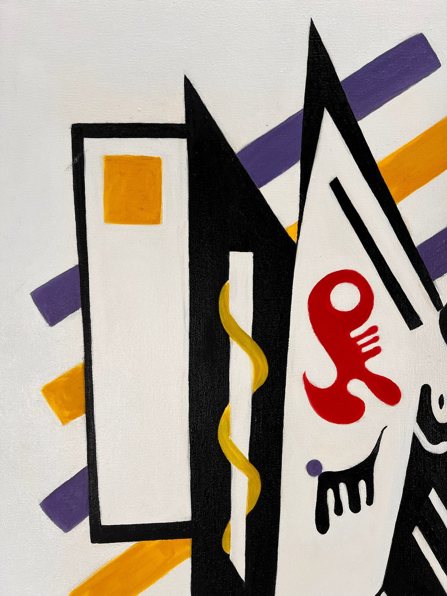Abstracte compositie WK 819 (naar Wassily Kandinsky) – Handgeschilderd Modern Abstract Olieverf op Canvas (60 × 80 cm, ingelijst)