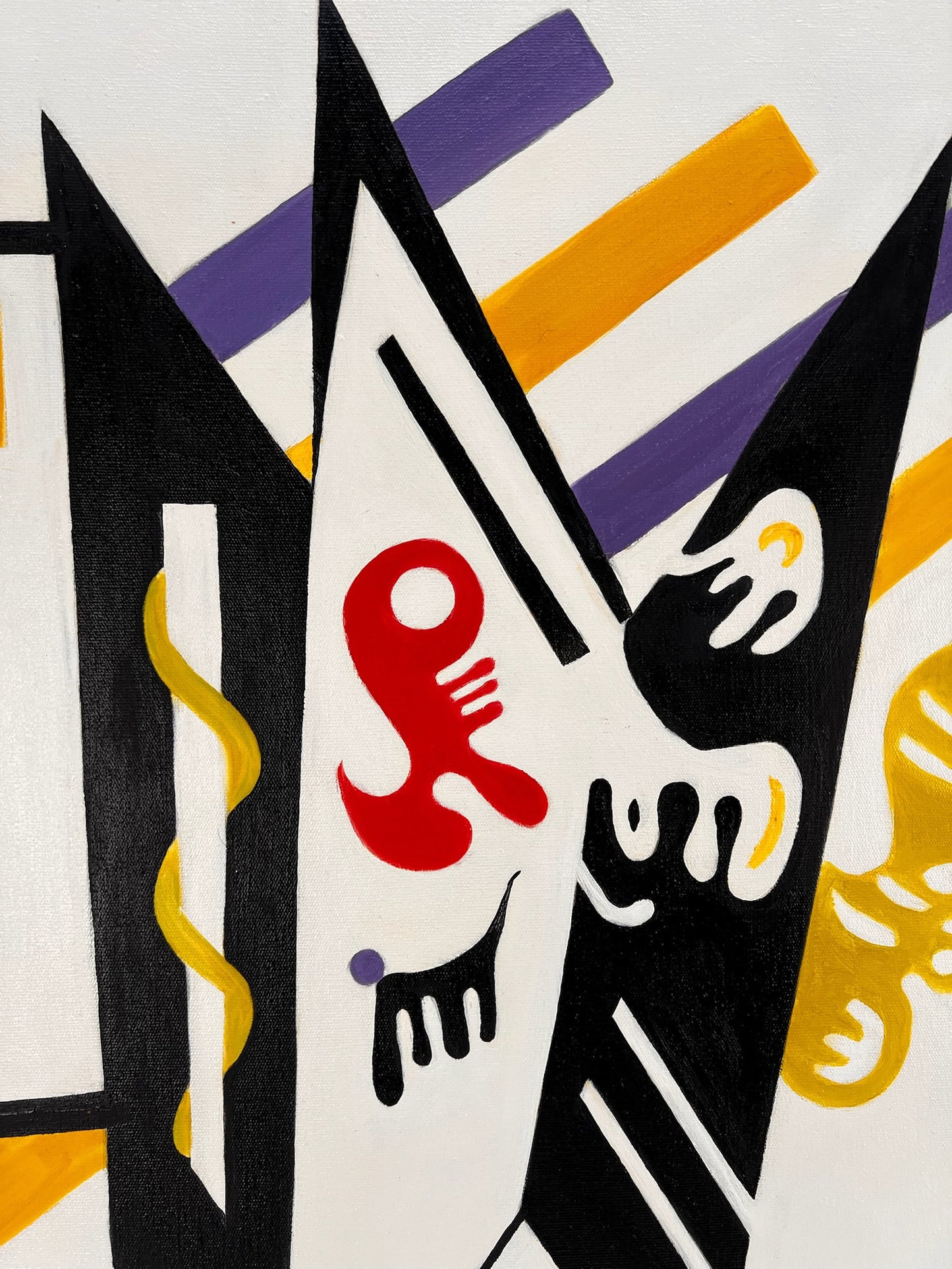 Abstracte compositie WK 819 (naar Wassily Kandinsky) – Handgeschilderd Modern Abstract Olieverf op Canvas (60 × 80 cm, ingelijst)