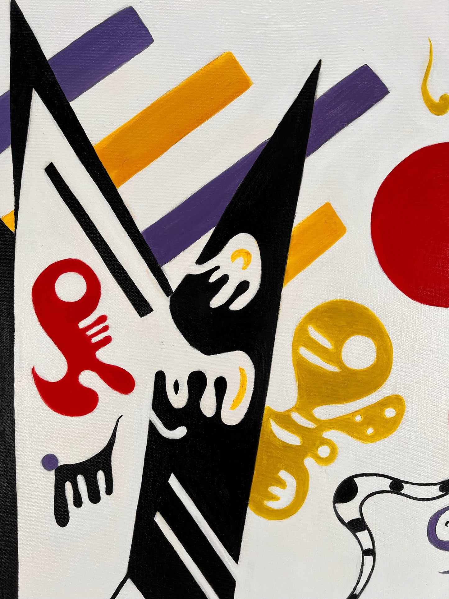 Abstracte compositie WK 819 (naar Wassily Kandinsky) – Handgeschilderd Modern Abstract Olieverf op Canvas (60 × 80 cm, ingelijst)
