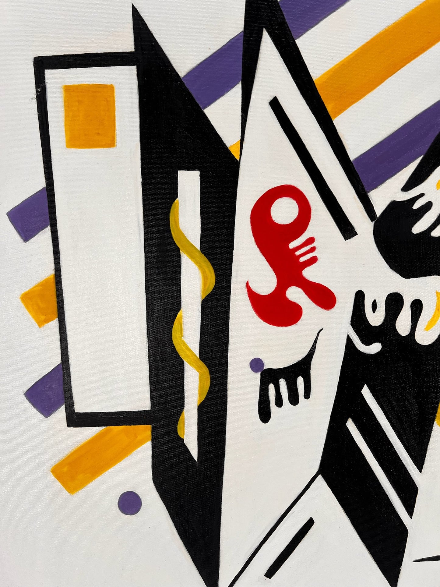 Abstracte compositie WK 819 (naar Wassily Kandinsky) – Handgeschilderd Modern Abstract Olieverf op Canvas (60 × 80 cm, ingelijst)
