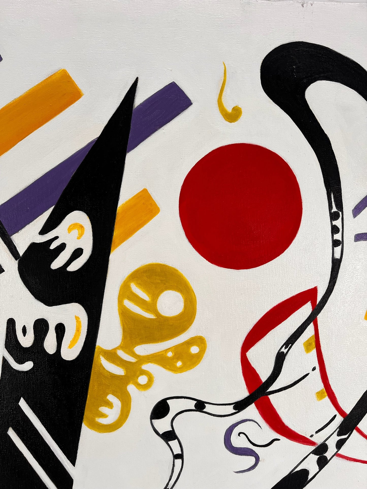 Abstracte compositie WK 819 (naar Wassily Kandinsky) – Handgeschilderd Modern Abstract Olieverf op Canvas (60 × 80 cm, ingelijst)