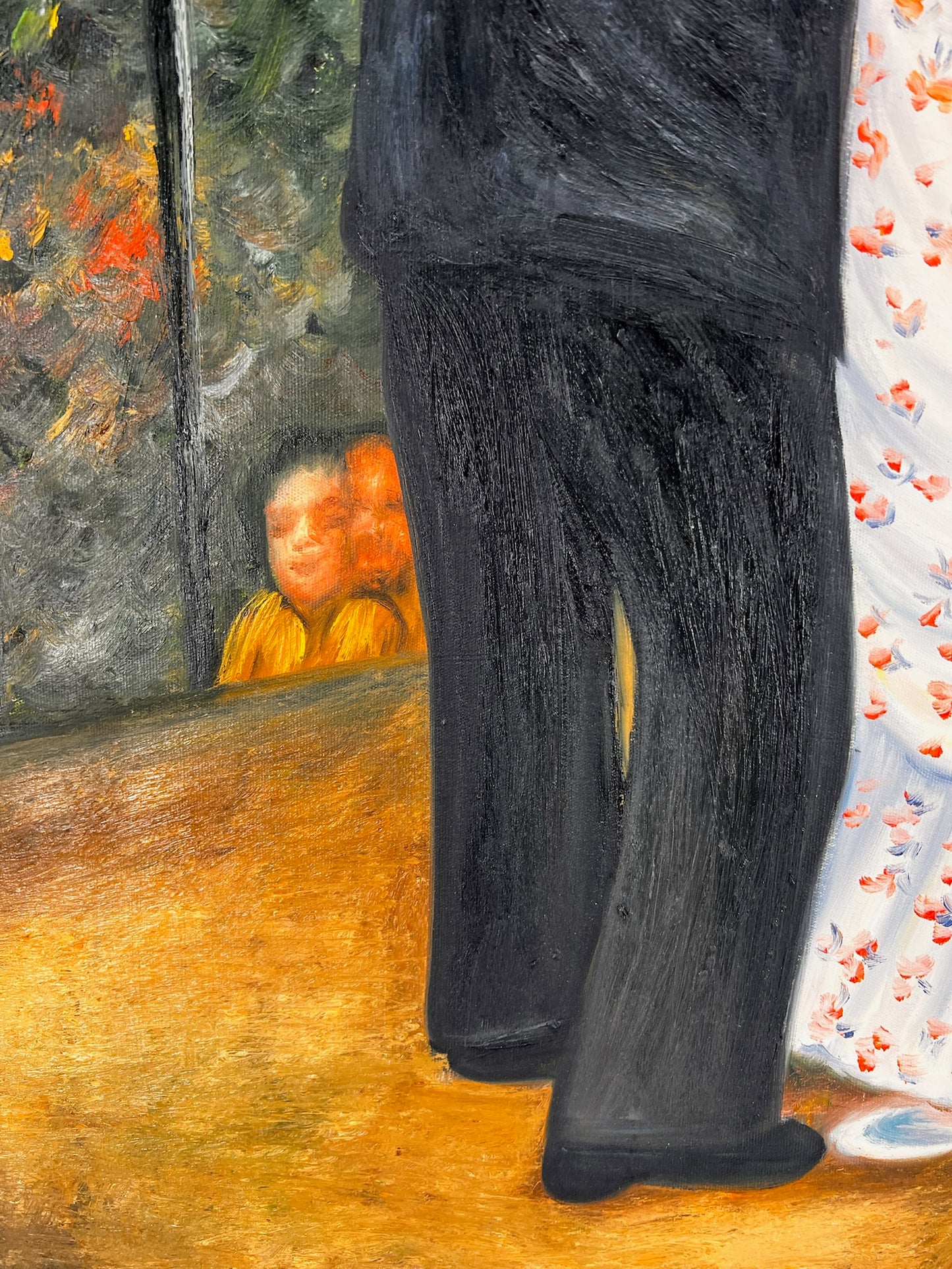 Dans in Bougival (naar Pierre-Auguste Renoir) – Handgeschilderd Impressionistisch Olieverf op Canvas (60 × 80 cm, ingelijst)
