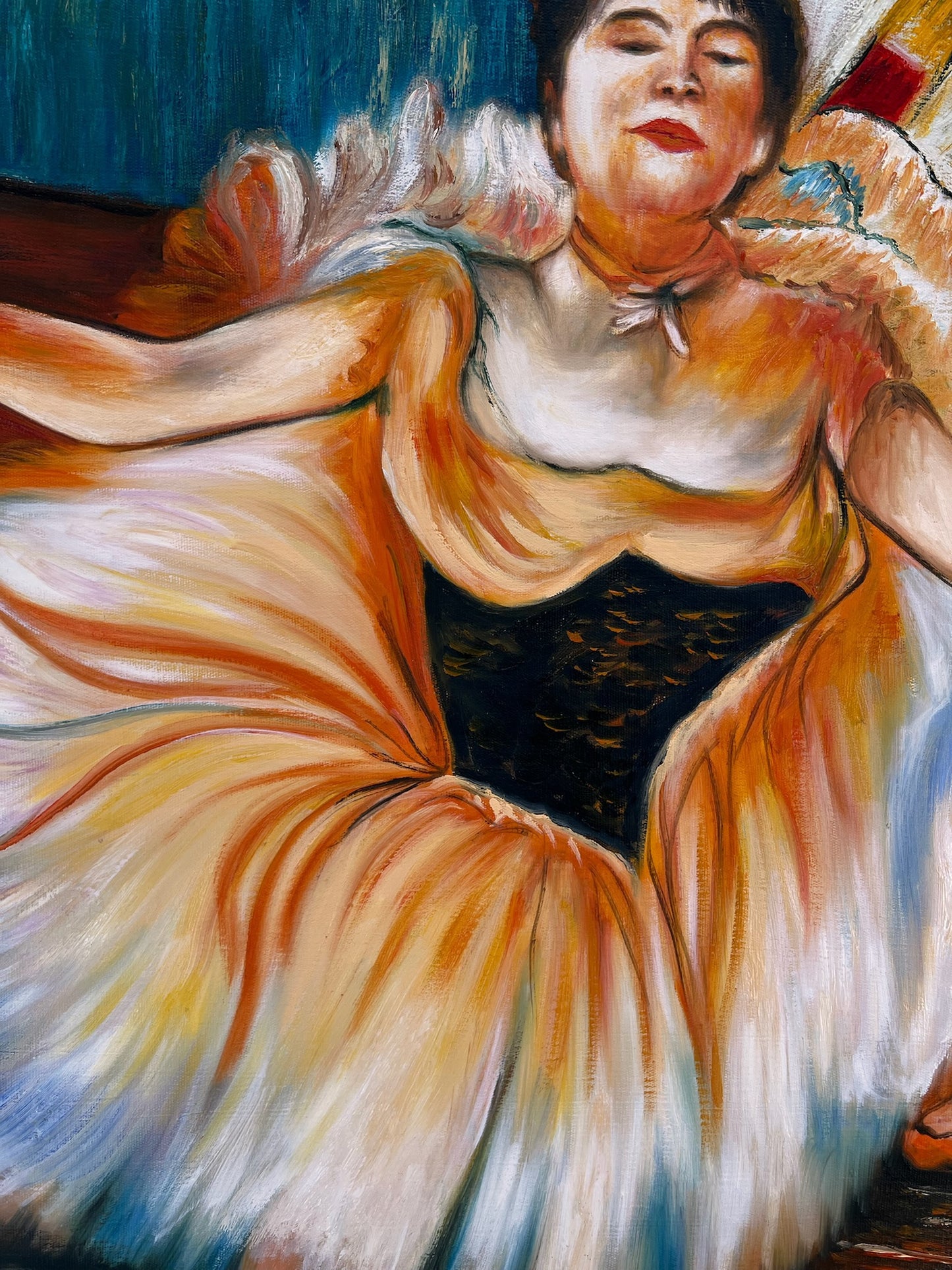 Ballerina – Handgeschilderd Impressionistisch Olieverfschilderij op Canvas (60 × 80 cm)