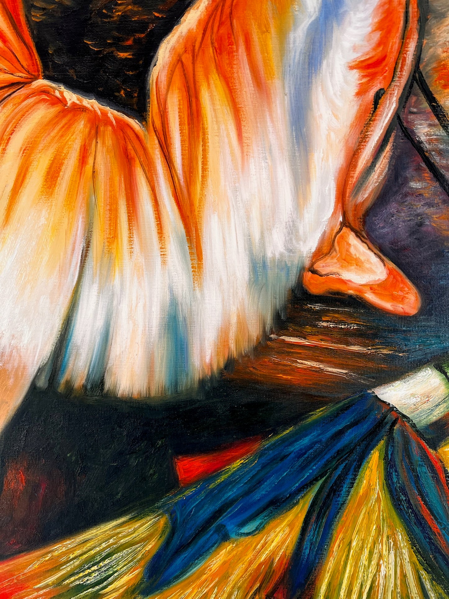 Ballerina – Handgeschilderd Impressionistisch Olieverfschilderij op Canvas (60 × 80 cm)