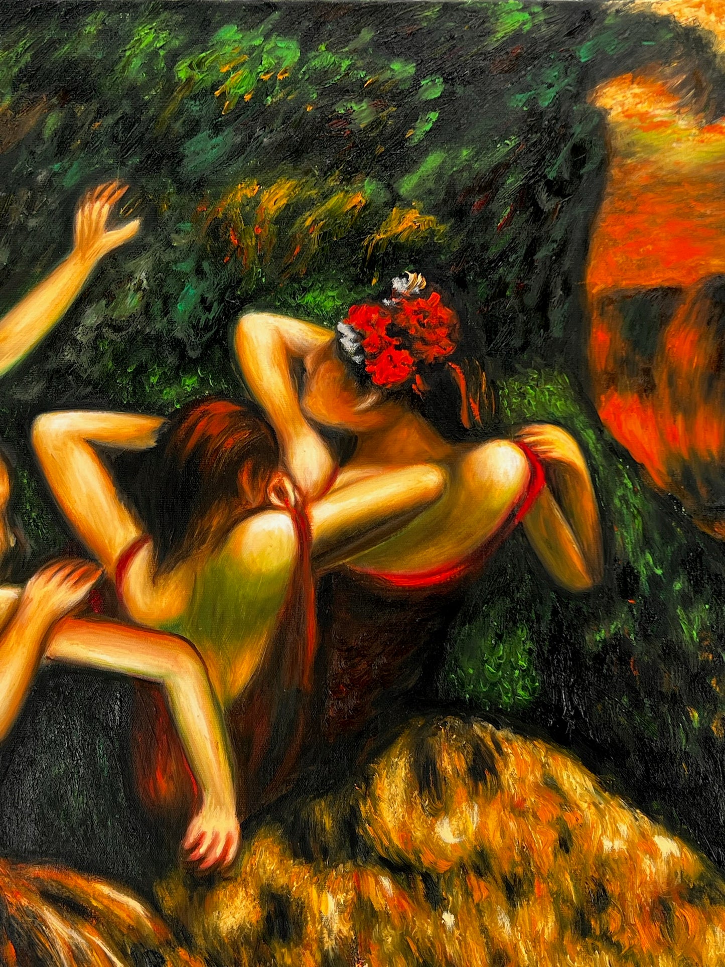 The Dancers in the Sunlight – Handgeschilderd Impressionistisch Olieverfschilderij op Canvas (60 × 80 cm)