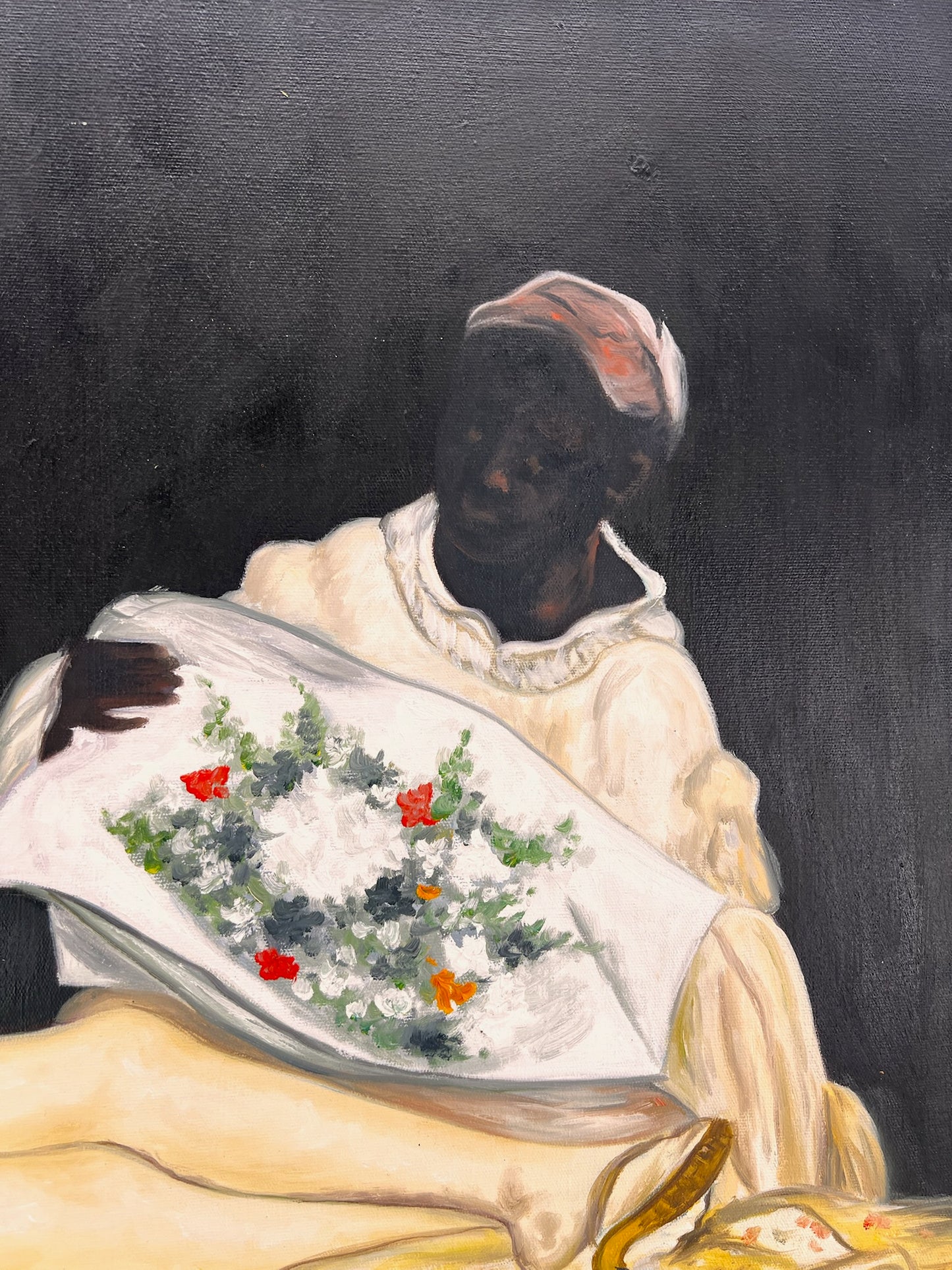 Olympia – Handgeschilderd Realistisch Olieverfschilderij op Canvas (64 × 80 cm)