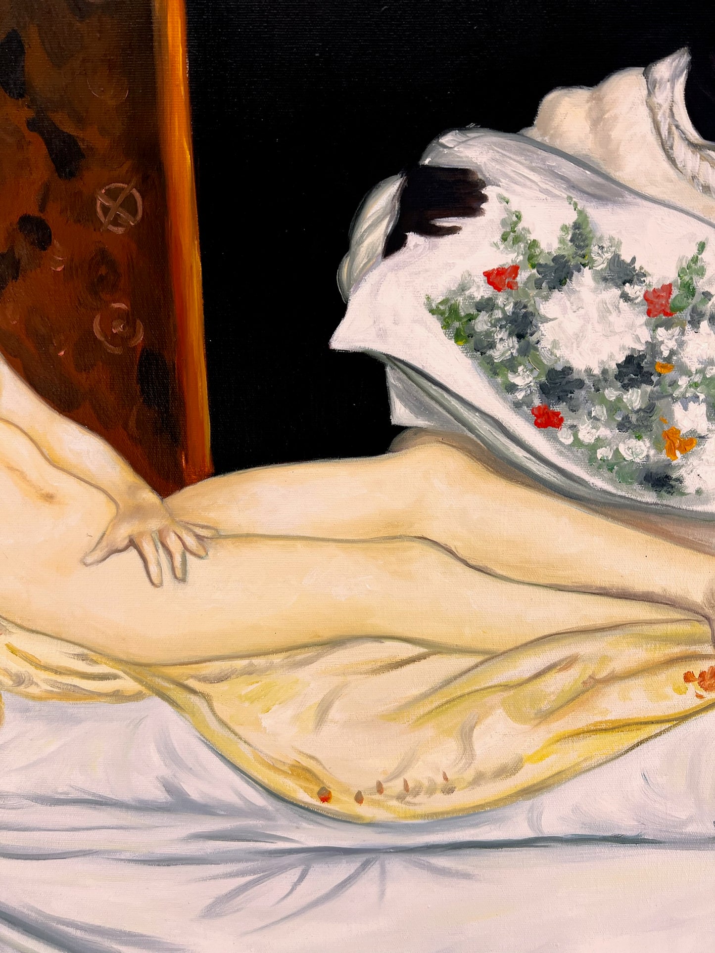 Olympia – Handgeschilderd Realistisch Olieverfschilderij op Canvas (64 × 80 cm)
