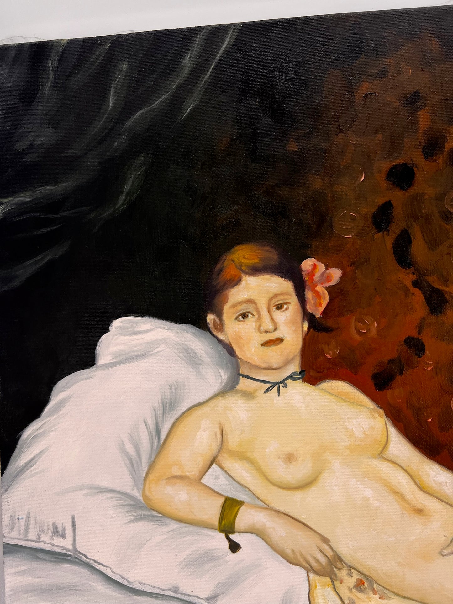 Olympia – Handgeschilderd Realistisch Olieverfschilderij op Canvas (64 × 80 cm)