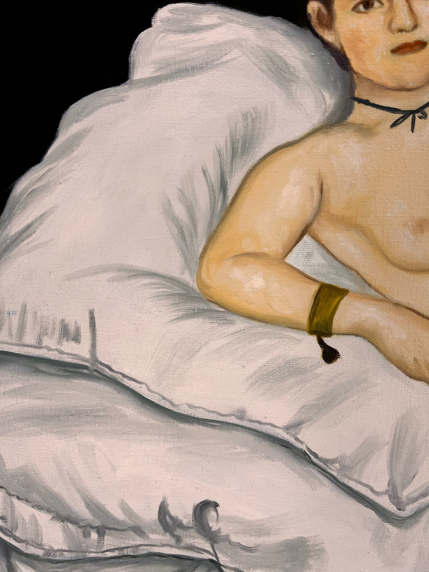Olympia – Handgeschilderd Realistisch Olieverfschilderij op Canvas (64 × 80 cm)