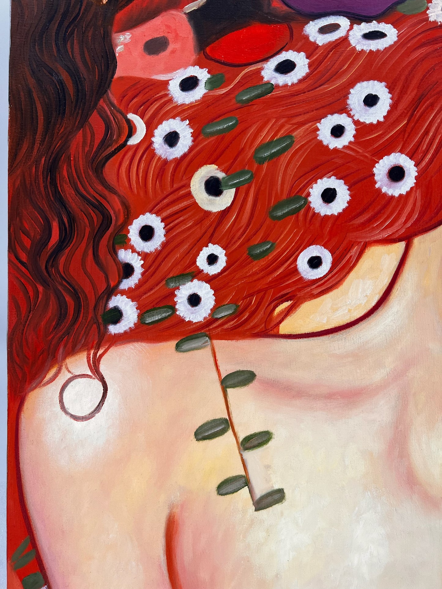 Mutter und Kind – Handgeschilderd Symbolistisch Olieverfschilderij op Canvas (60 × 80 cm)