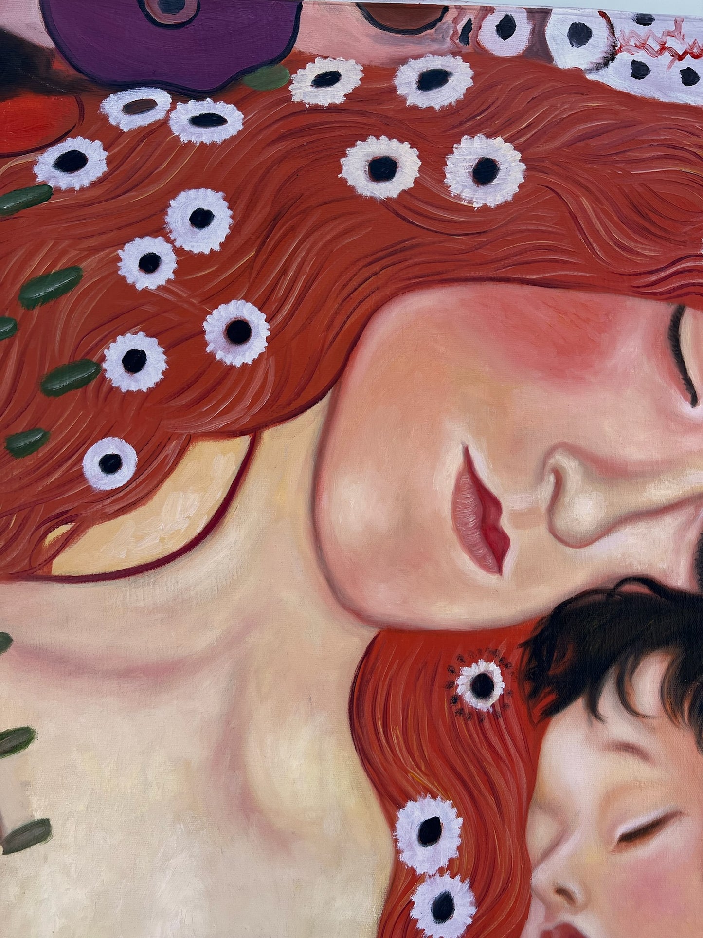 Mutter und Kind – Handgeschilderd Symbolistisch Olieverfschilderij op Canvas (60 × 80 cm)