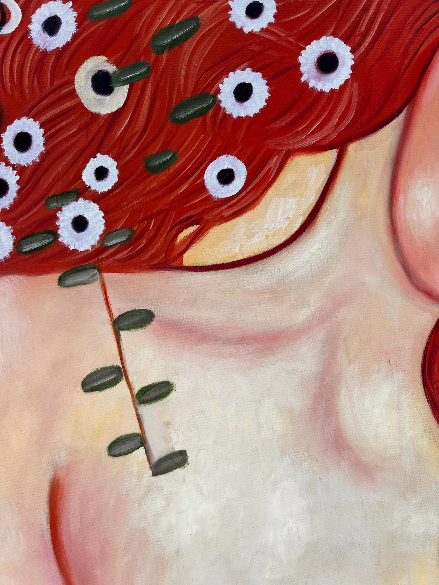 Mutter und Kind – Handgeschilderd Symbolistisch Olieverfschilderij op Canvas (60 × 80 cm)