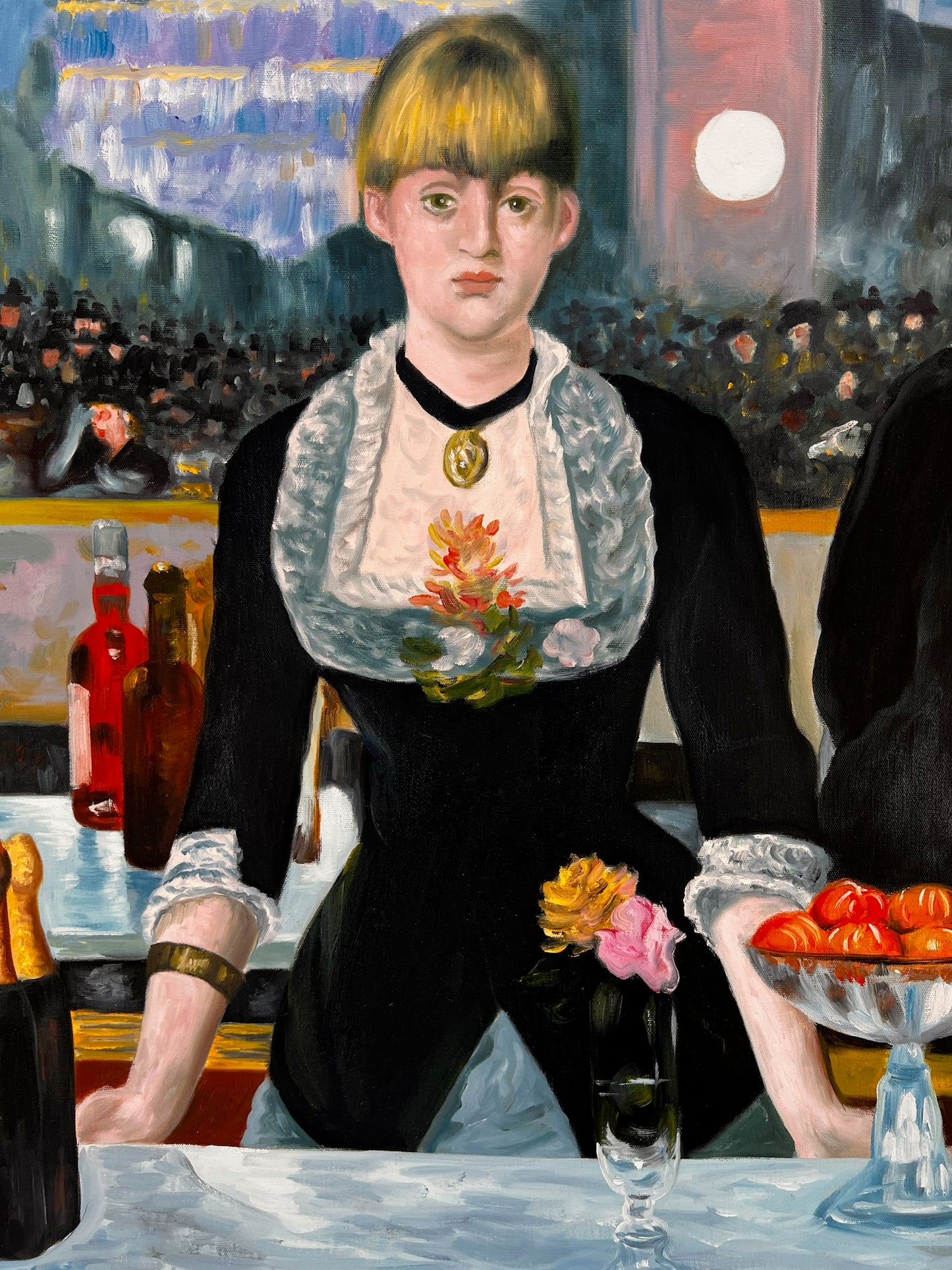 Un Bar aux Folies-Bergère – Handgeschilderd Impressionistisch Olieverfschilderij op Canvas (64 × 80 cm)