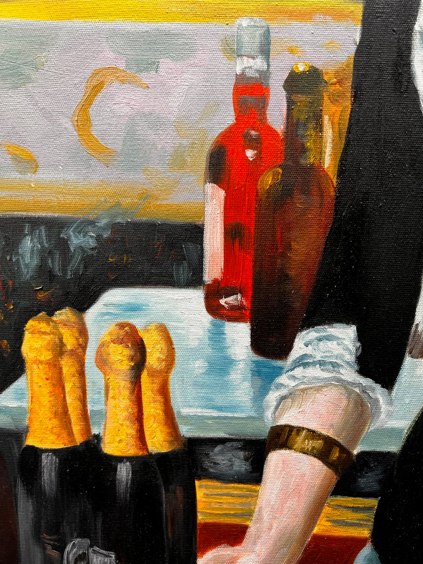 Un Bar aux Folies-Bergère – Handgeschilderd Impressionistisch Olieverfschilderij op Canvas (64 × 80 cm)