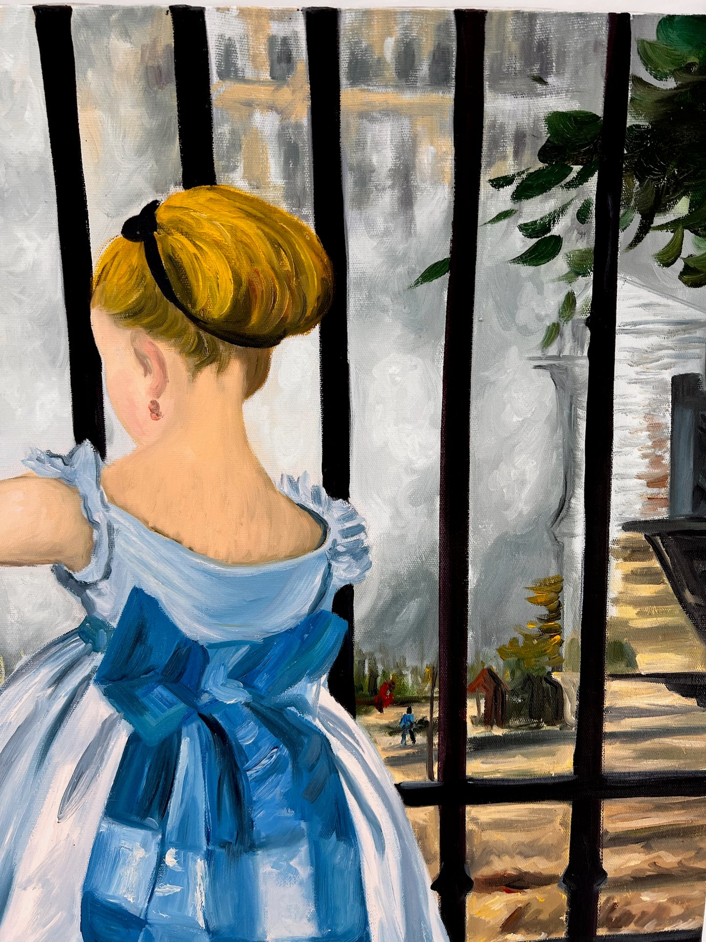The Railway (Manet) – Handgeschilderd Impressionistisch Olieverfschilderij op Canvas (64 × 80 cm)