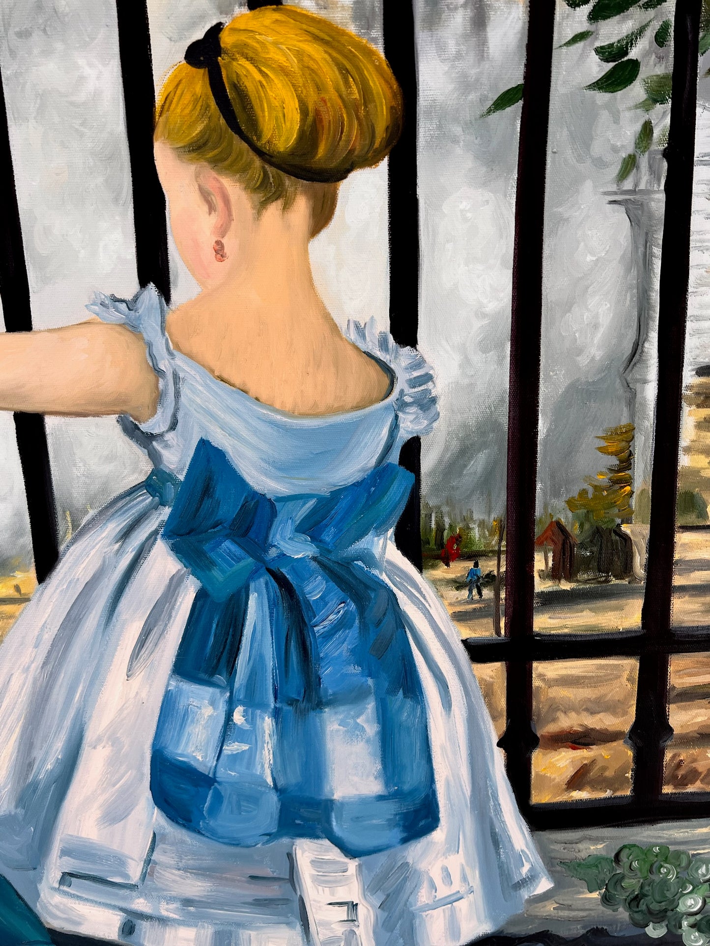 The Railway (Manet) – Handgeschilderd Impressionistisch Olieverfschilderij op Canvas (64 × 80 cm)