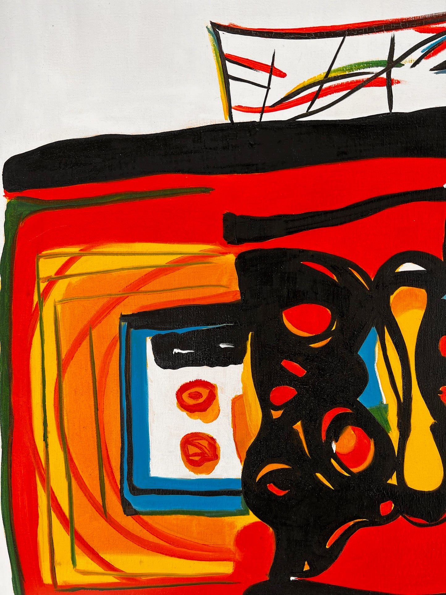 Abstracte compositie (naar Wassily Kandinsky) – Handgeschilderd Modern Abstract Olieverf op Canvas (60 × 80 cm, ingelijst)