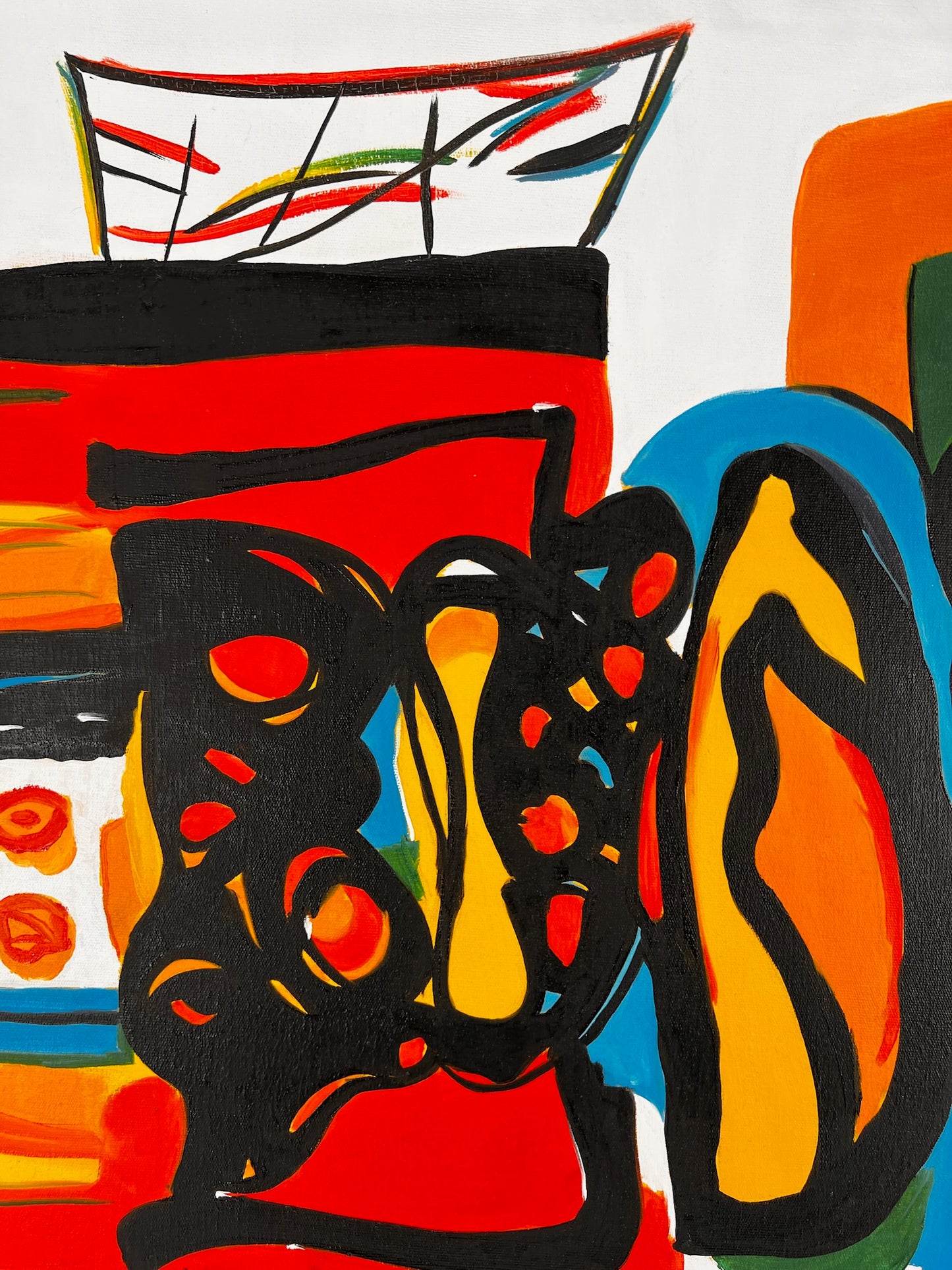 Abstracte compositie (naar Wassily Kandinsky) – Handgeschilderd Modern Abstract Olieverf op Canvas (60 × 80 cm, ingelijst)