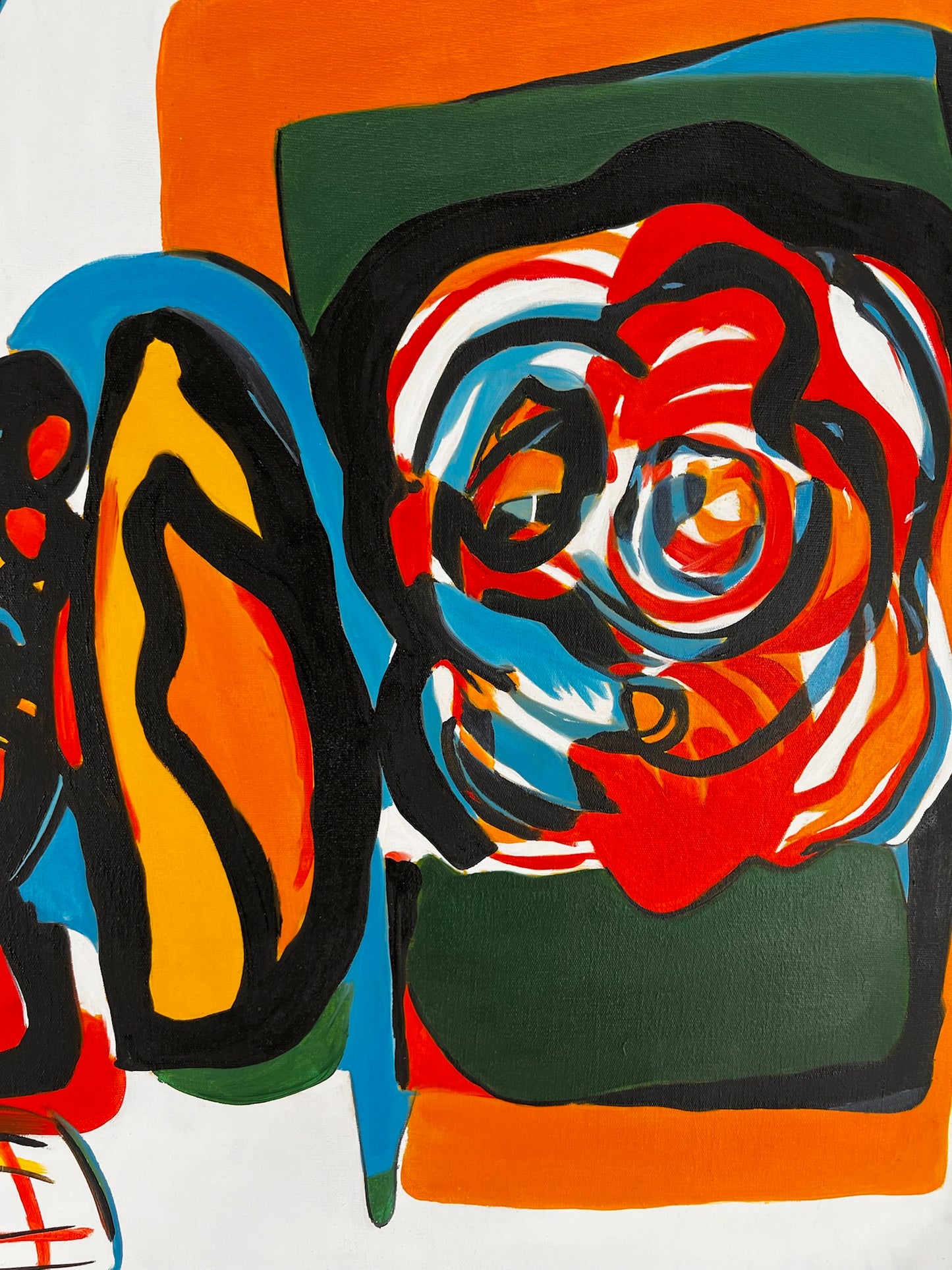 Abstracte compositie (naar Wassily Kandinsky) – Handgeschilderd Modern Abstract Olieverf op Canvas (60 × 80 cm, ingelijst)