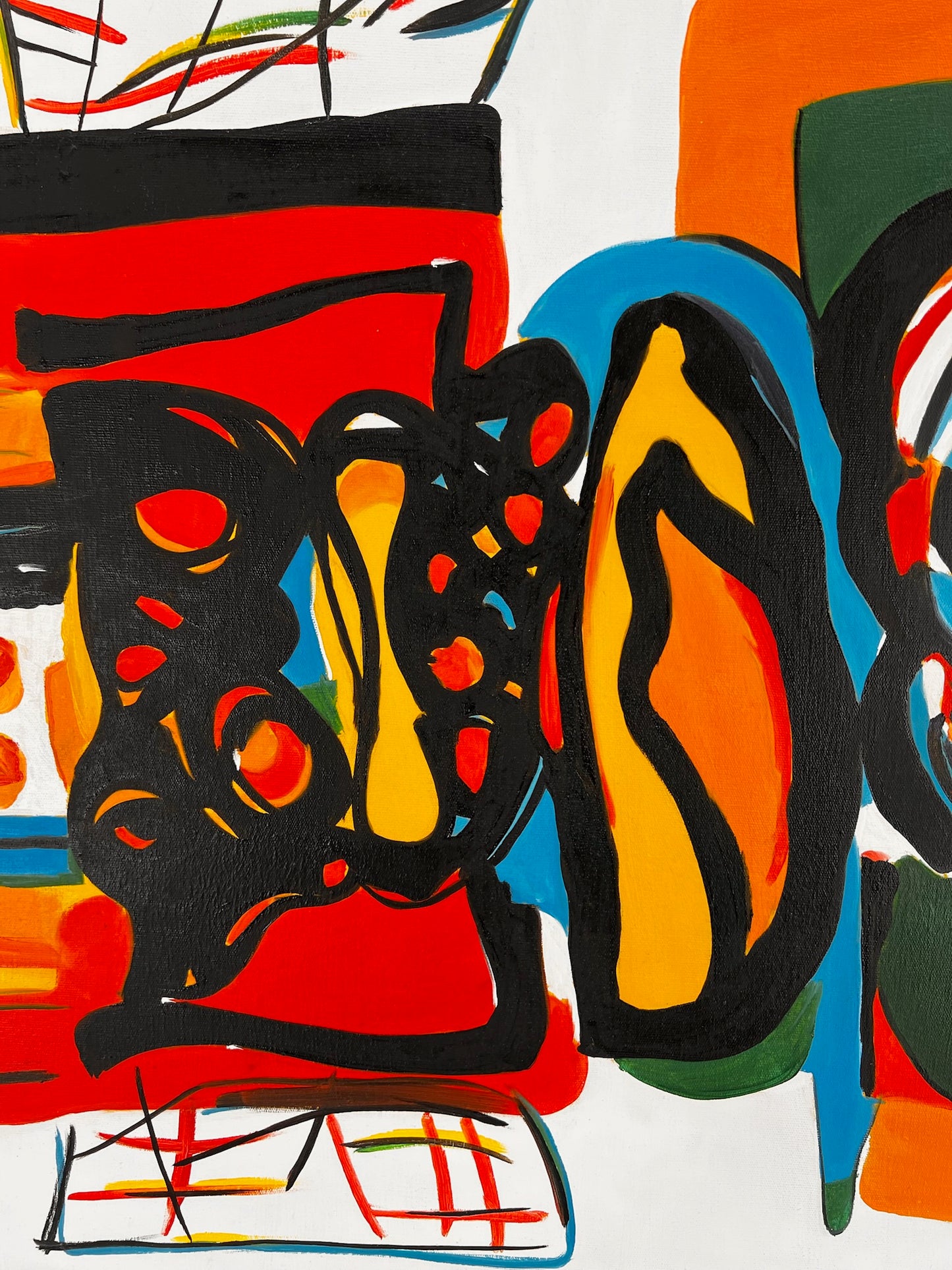 Abstracte compositie (naar Wassily Kandinsky) – Handgeschilderd Modern Abstract Olieverf op Canvas (60 × 80 cm, ingelijst)