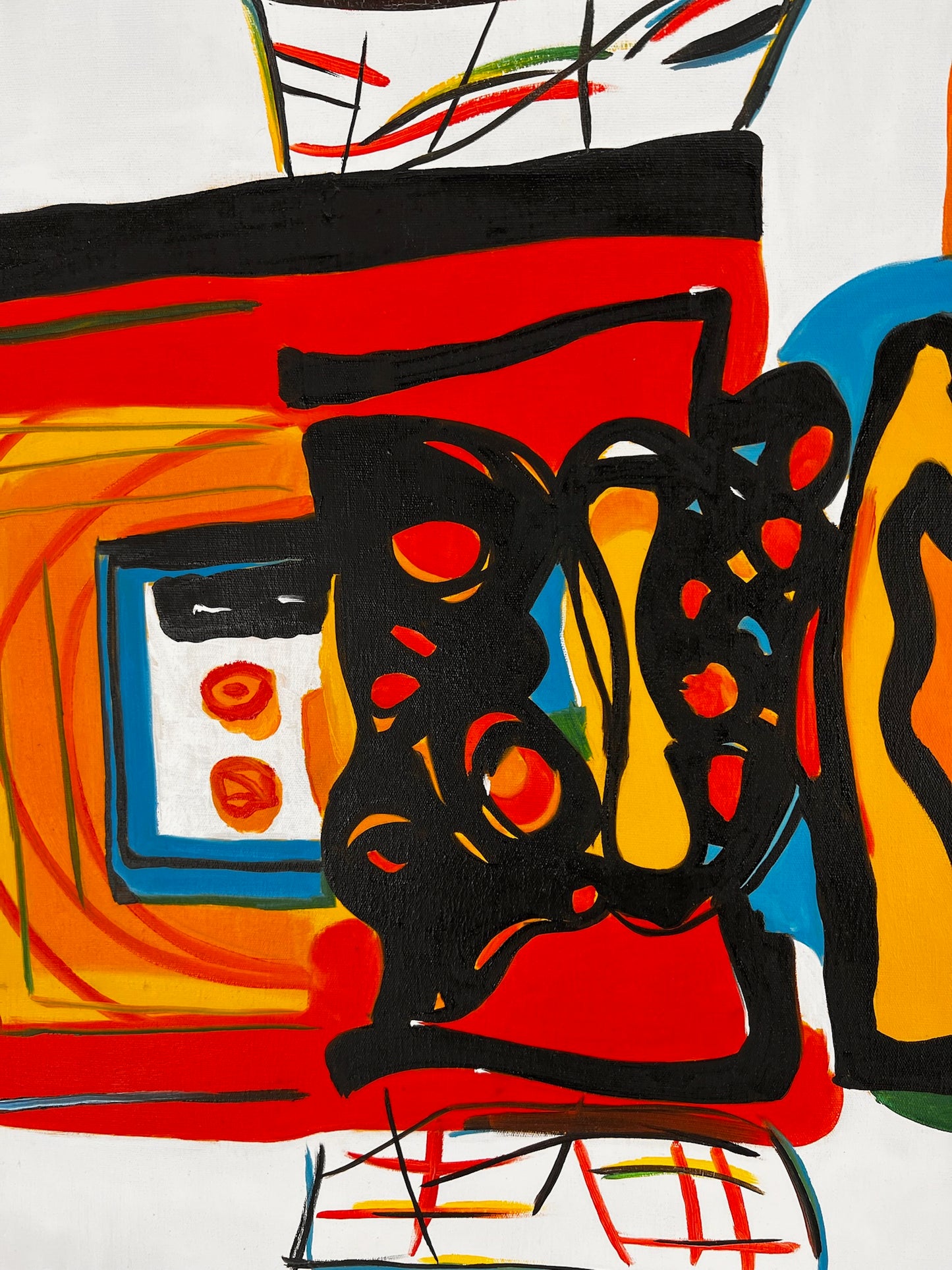 Abstracte compositie (naar Wassily Kandinsky) – Handgeschilderd Modern Abstract Olieverf op Canvas (60 × 80 cm, ingelijst)