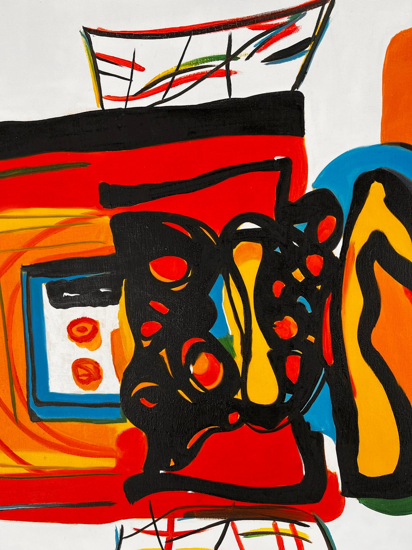 Abstracte compositie (naar Wassily Kandinsky) – Handgeschilderd Modern Abstract Olieverf op Canvas (60 × 80 cm, ingelijst)