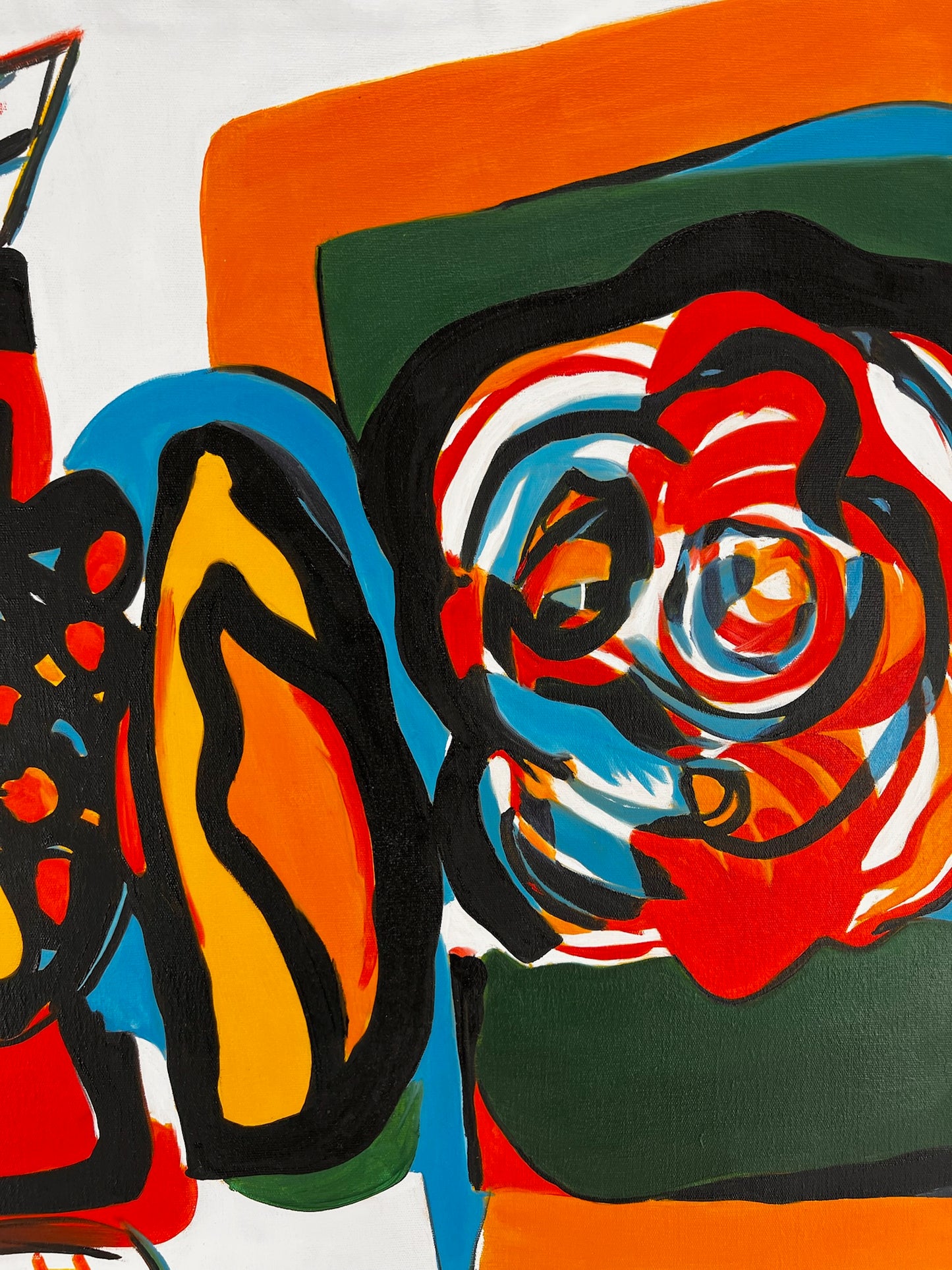 Abstracte compositie (naar Wassily Kandinsky) – Handgeschilderd Modern Abstract Olieverf op Canvas (60 × 80 cm, ingelijst)