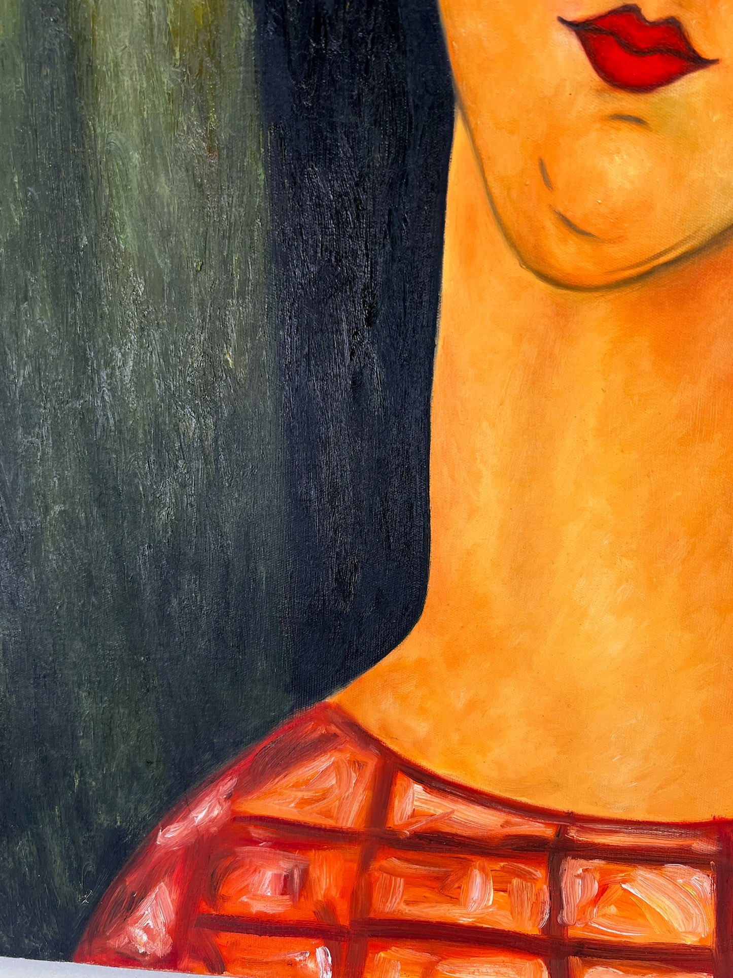 Vrouw met oorbellen – Handgeschilderd Olieverf op Canvas (60 × 80 cm)