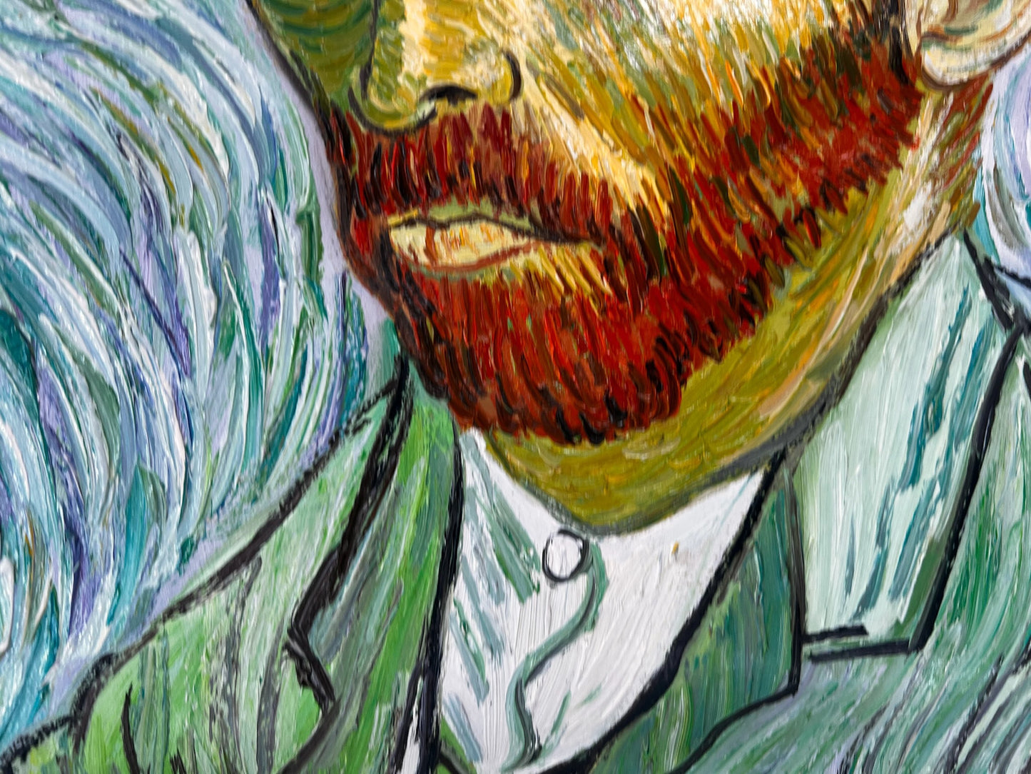 Zelfportret – Handgeschilderd postimpressionistisch olieverfschilderij op canvas (65 × 54 cm)