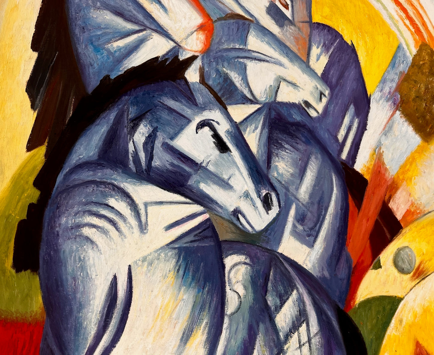 Der Turm der blauen Pferde – Handgeschilderd Expressionistisch Olieverfschilderij op Canvas (60 × 80 cm)