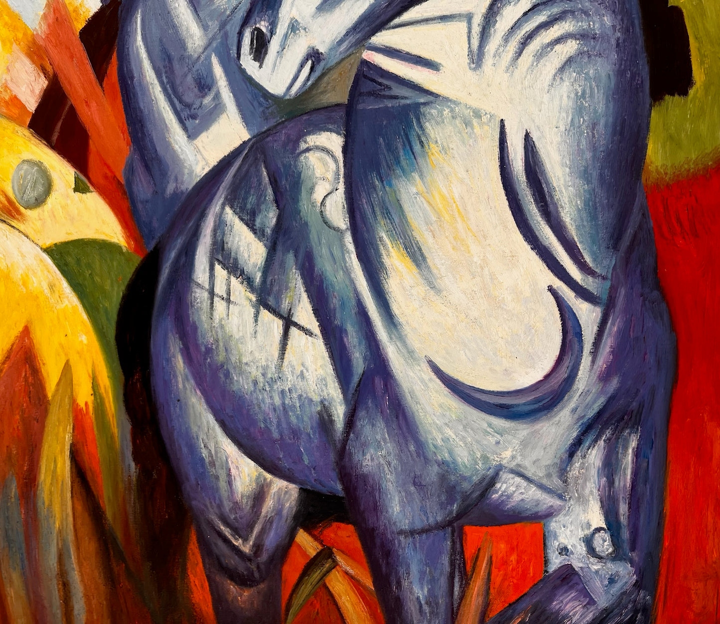 Der Turm der blauen Pferde – Handgeschilderd Expressionistisch Olieverfschilderij op Canvas (60 × 80 cm)