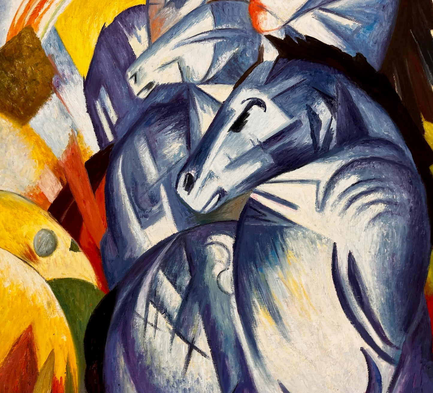 Der Turm der blauen Pferde – Handgeschilderd Expressionistisch Olieverfschilderij op Canvas (60 × 80 cm)