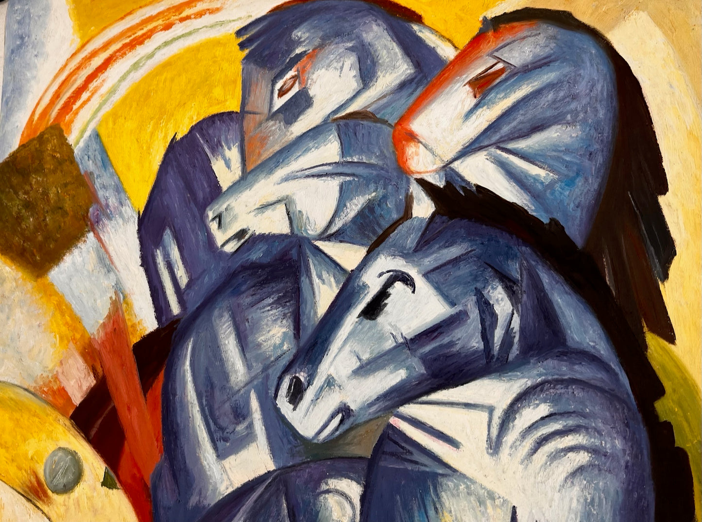 Der Turm der blauen Pferde – Handgeschilderd Expressionistisch Olieverfschilderij op Canvas (60 × 80 cm)