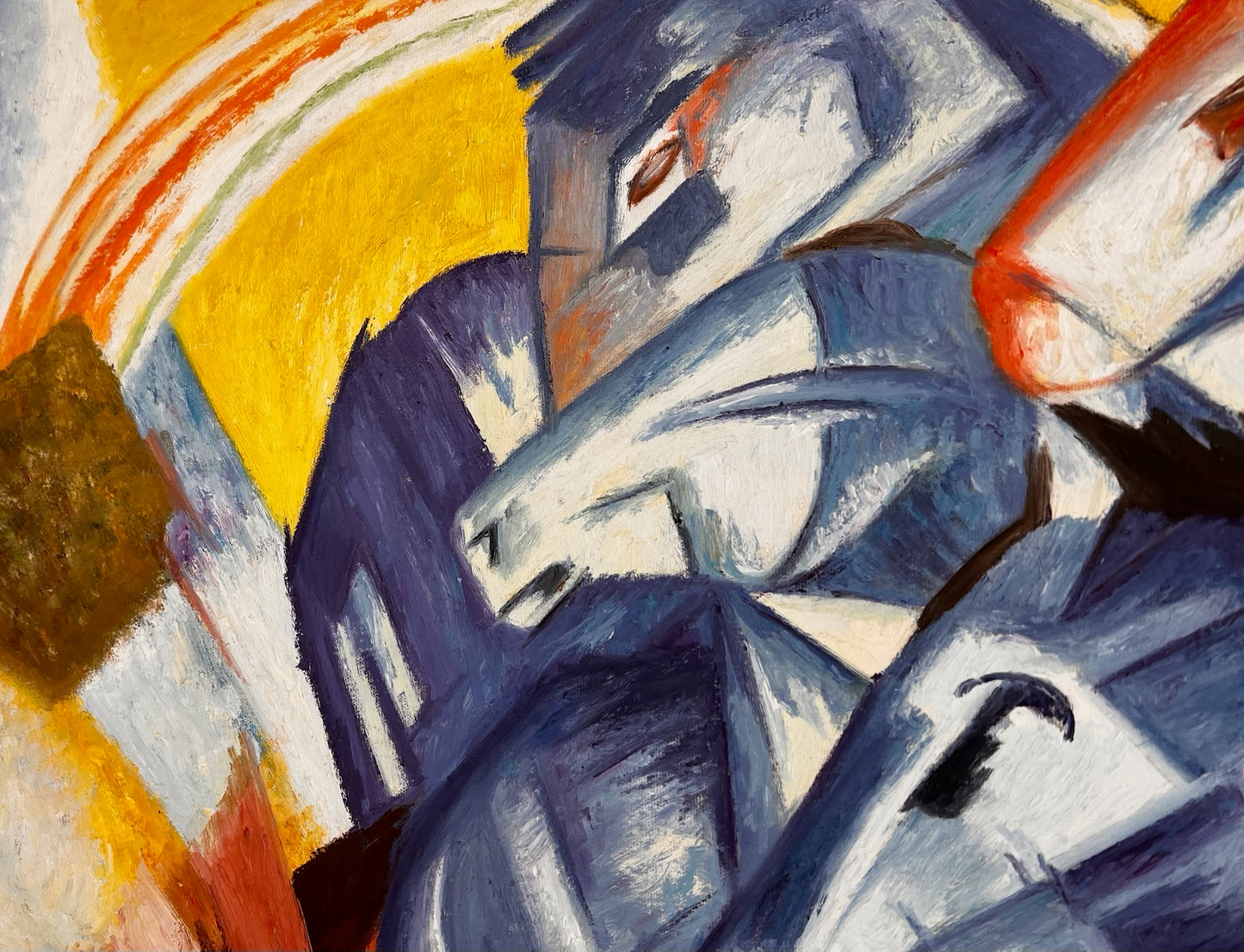 Der Turm der blauen Pferde – Handgeschilderd Expressionistisch Olieverfschilderij op Canvas (60 × 80 cm)