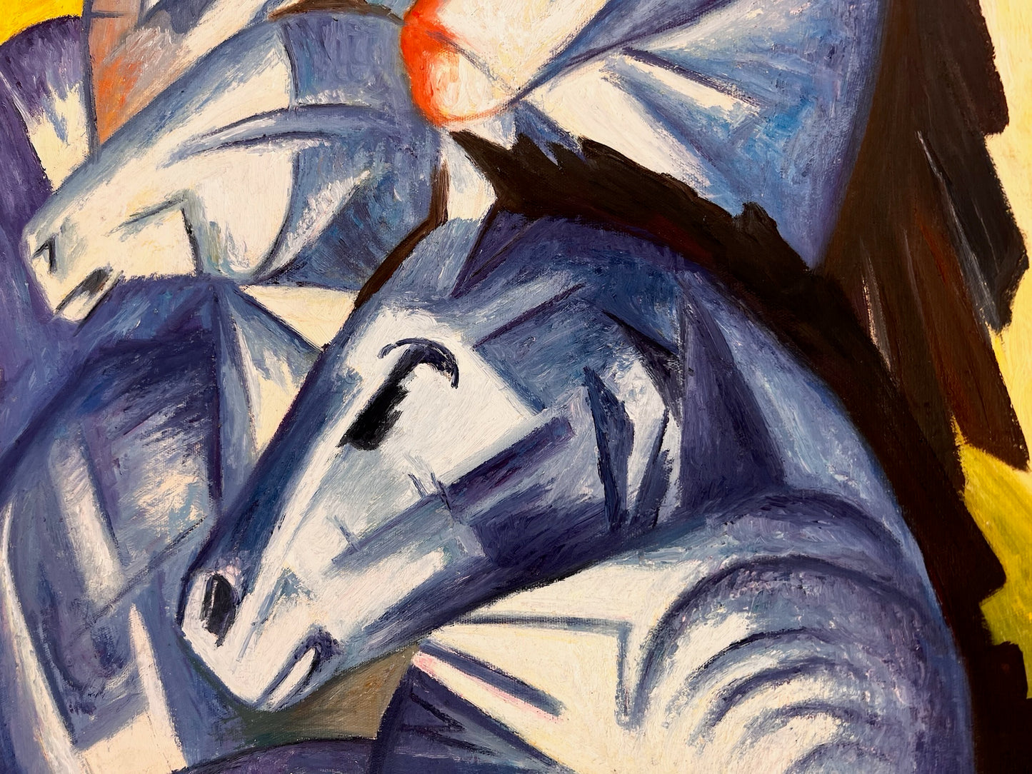 Der Turm der blauen Pferde – Handgeschilderd Expressionistisch Olieverfschilderij op Canvas (60 × 80 cm)