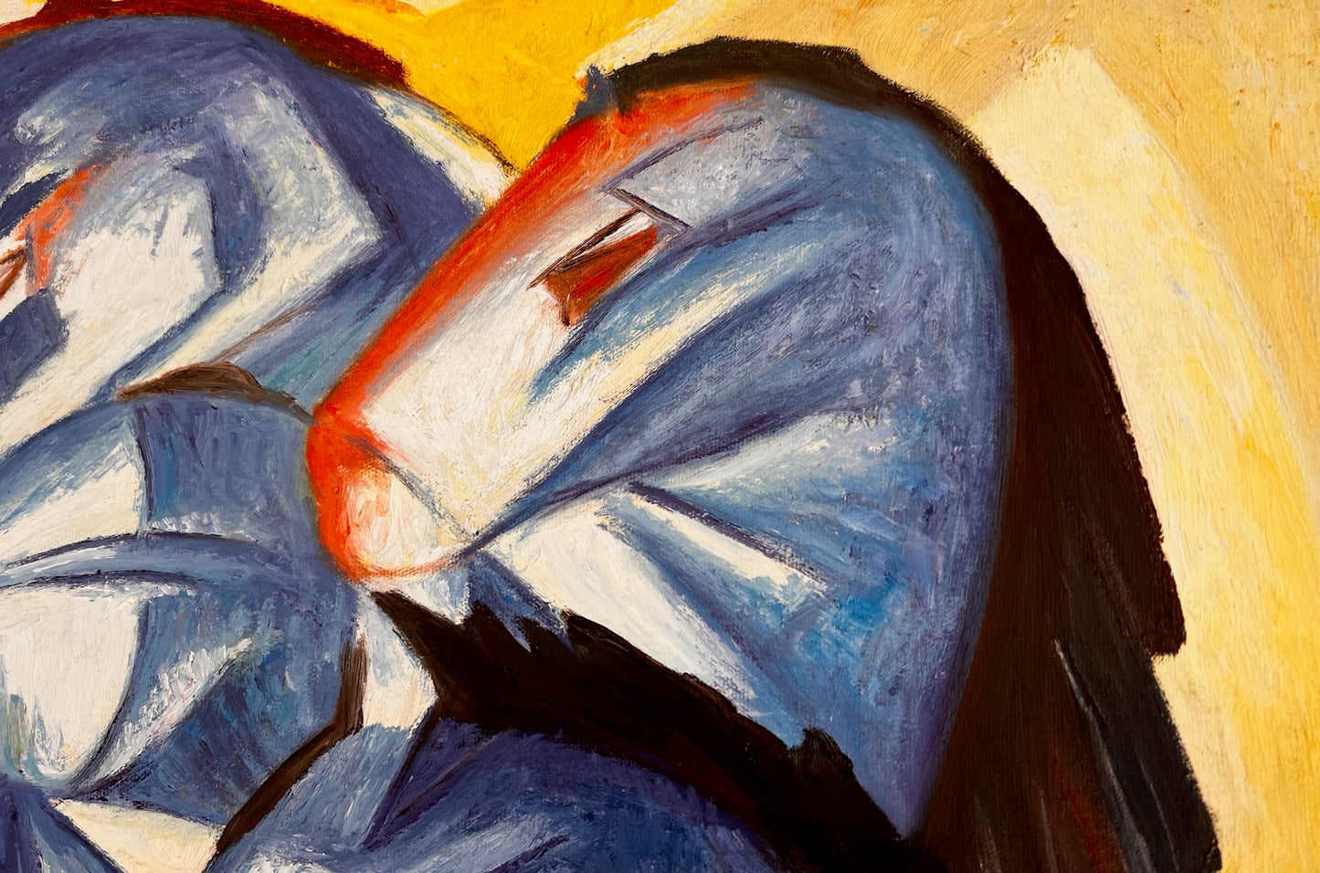 Der Turm der blauen Pferde – Handgeschilderd Expressionistisch Olieverfschilderij op Canvas (60 × 80 cm)