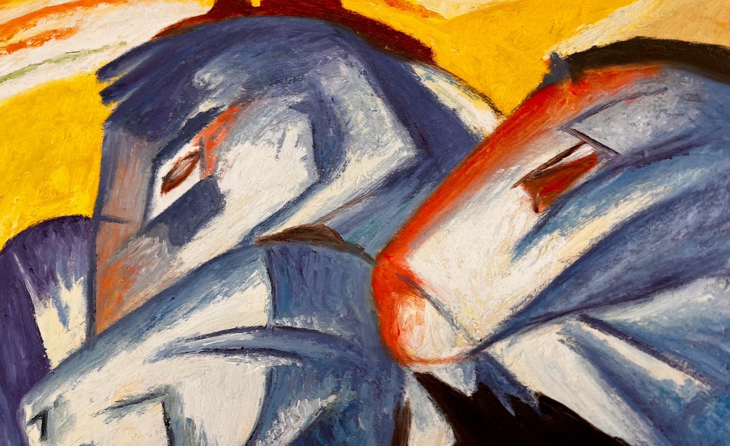 Der Turm der blauen Pferde – Handgeschilderd Expressionistisch Olieverfschilderij op Canvas (60 × 80 cm)