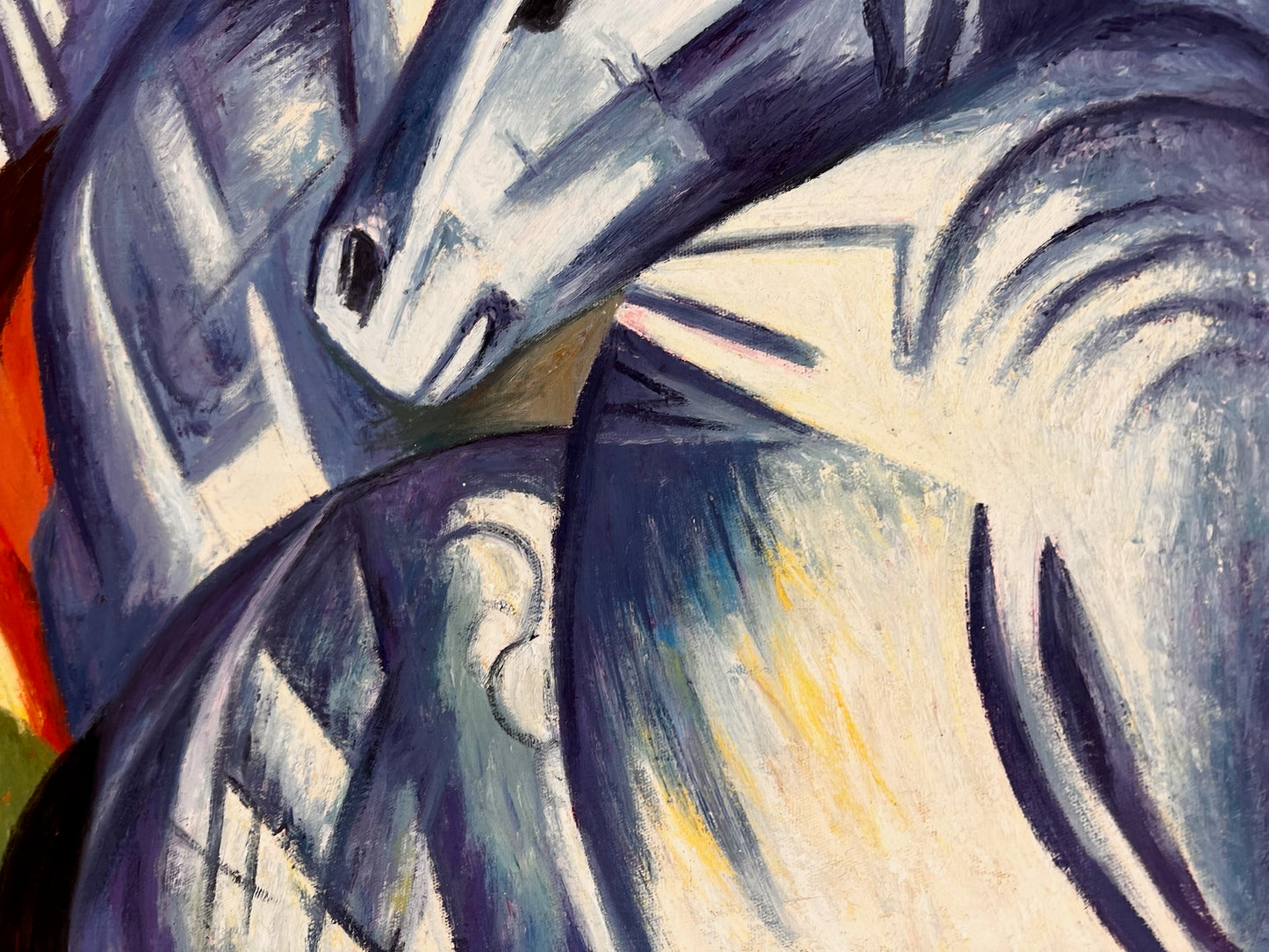 Der Turm der blauen Pferde – Handgeschilderd Expressionistisch Olieverfschilderij op Canvas (60 × 80 cm)