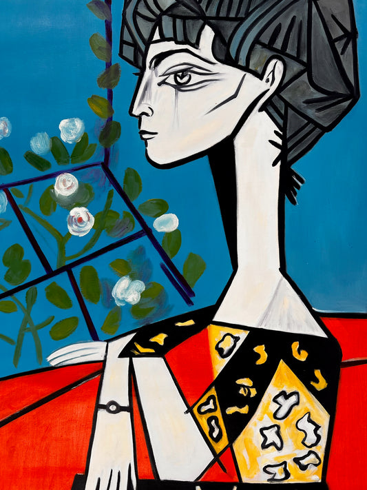 Picasso - Jacqueline met bloem – Handgeschilderd