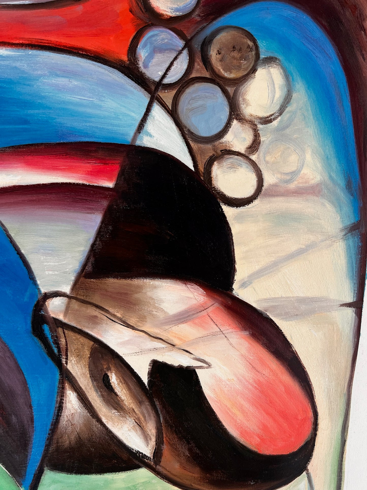 Rehe im Walde II – Handgeschilderd Expressionistisch Olieverfschilderij op Canvas (64 × 80 cm)