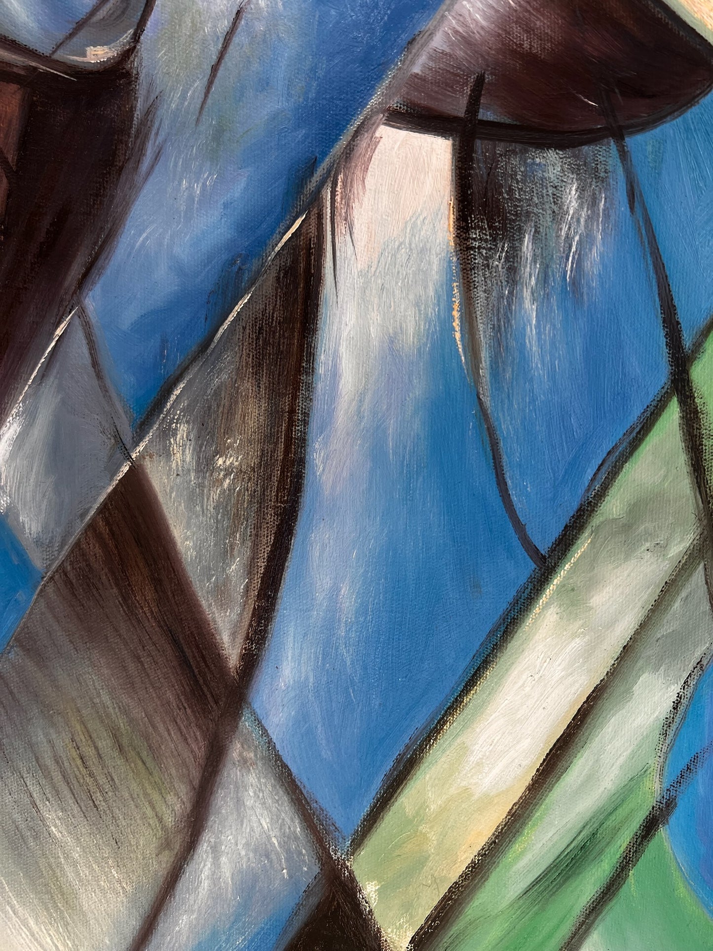 Rehe im Walde II – Handgeschilderd Expressionistisch Olieverfschilderij op Canvas (64 × 80 cm)