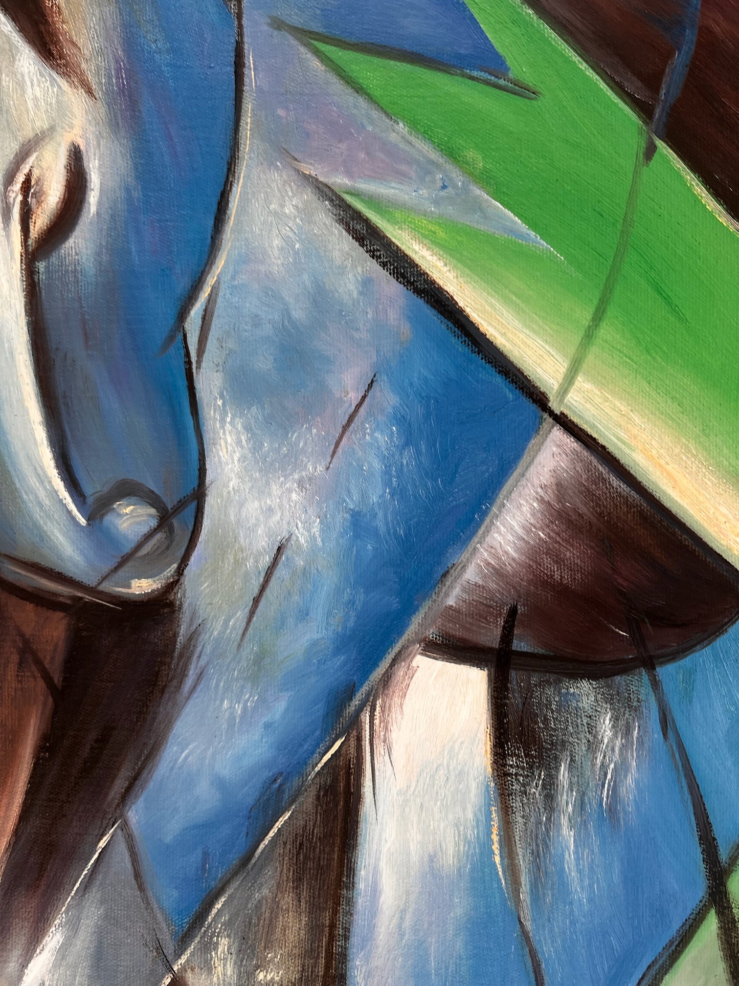 Rehe im Walde II – Handgeschilderd Expressionistisch Olieverfschilderij op Canvas (64 × 80 cm)