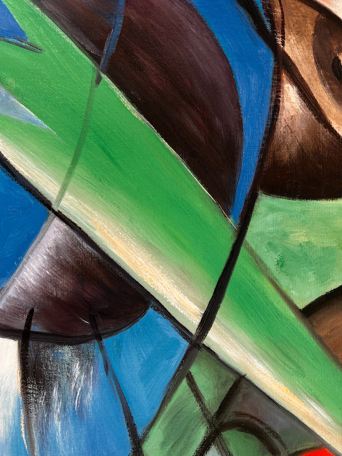 Rehe im Walde II – Handgeschilderd Expressionistisch Olieverfschilderij op Canvas (64 × 80 cm)
