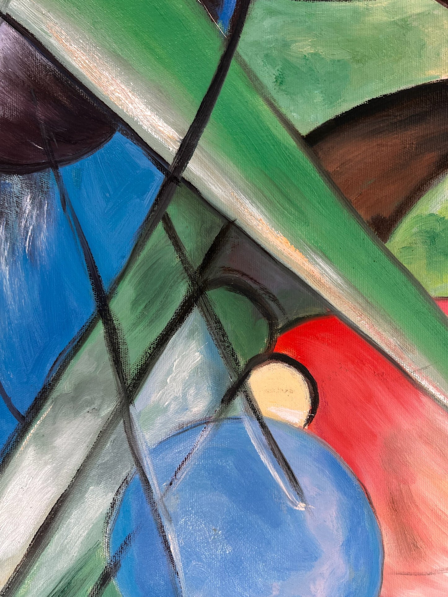 Rehe im Walde II – Handgeschilderd Expressionistisch Olieverfschilderij op Canvas (64 × 80 cm)