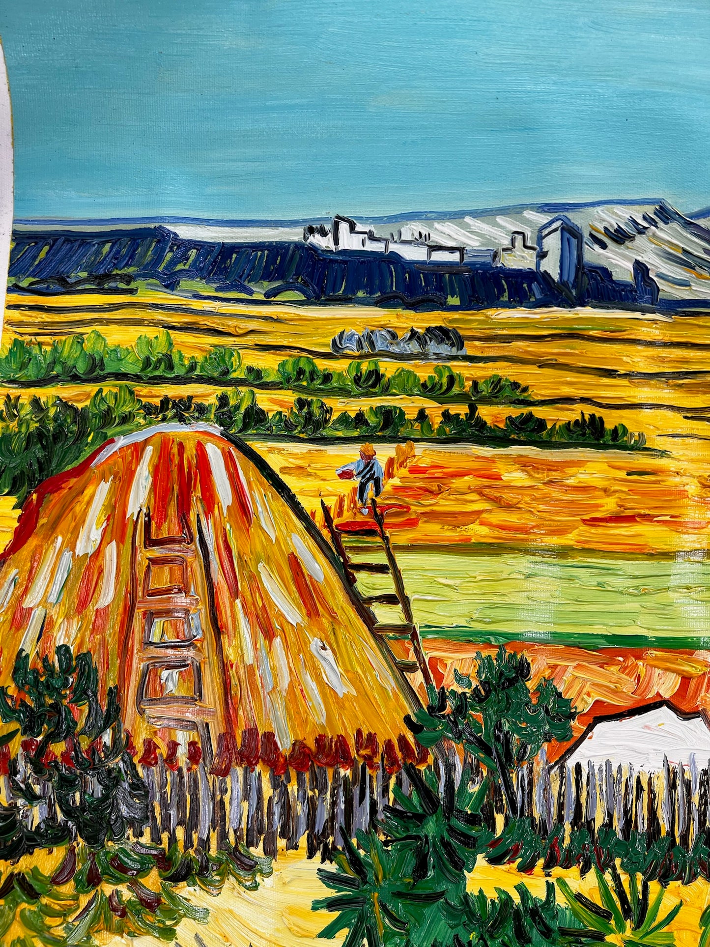 Vincent van Gogh – Handgeschilderd – “De oogst in La Crau” (73 × 92 cm)