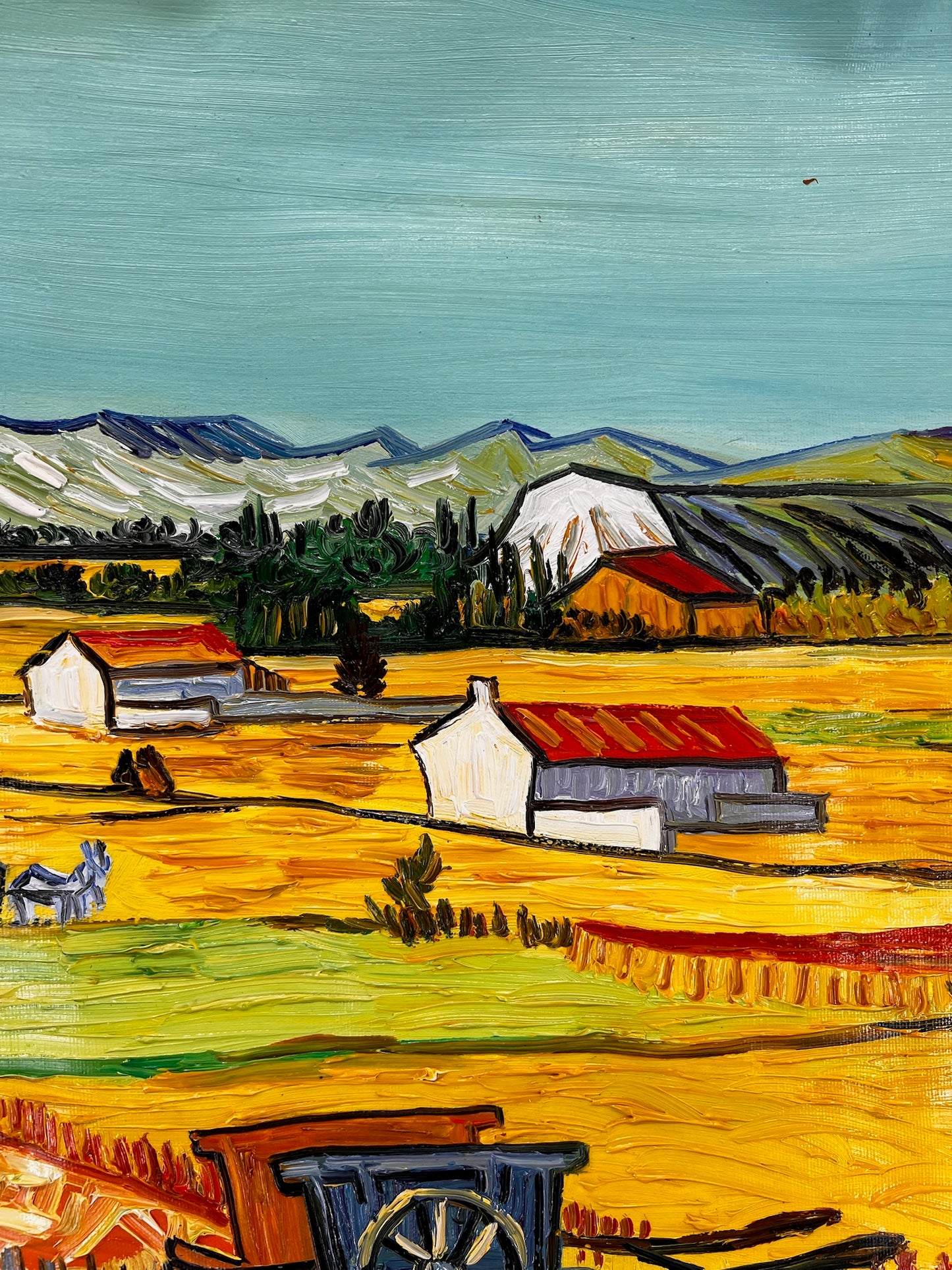 Vincent van Gogh – Handgeschilderd – “De oogst in La Crau” (73 × 92 cm)