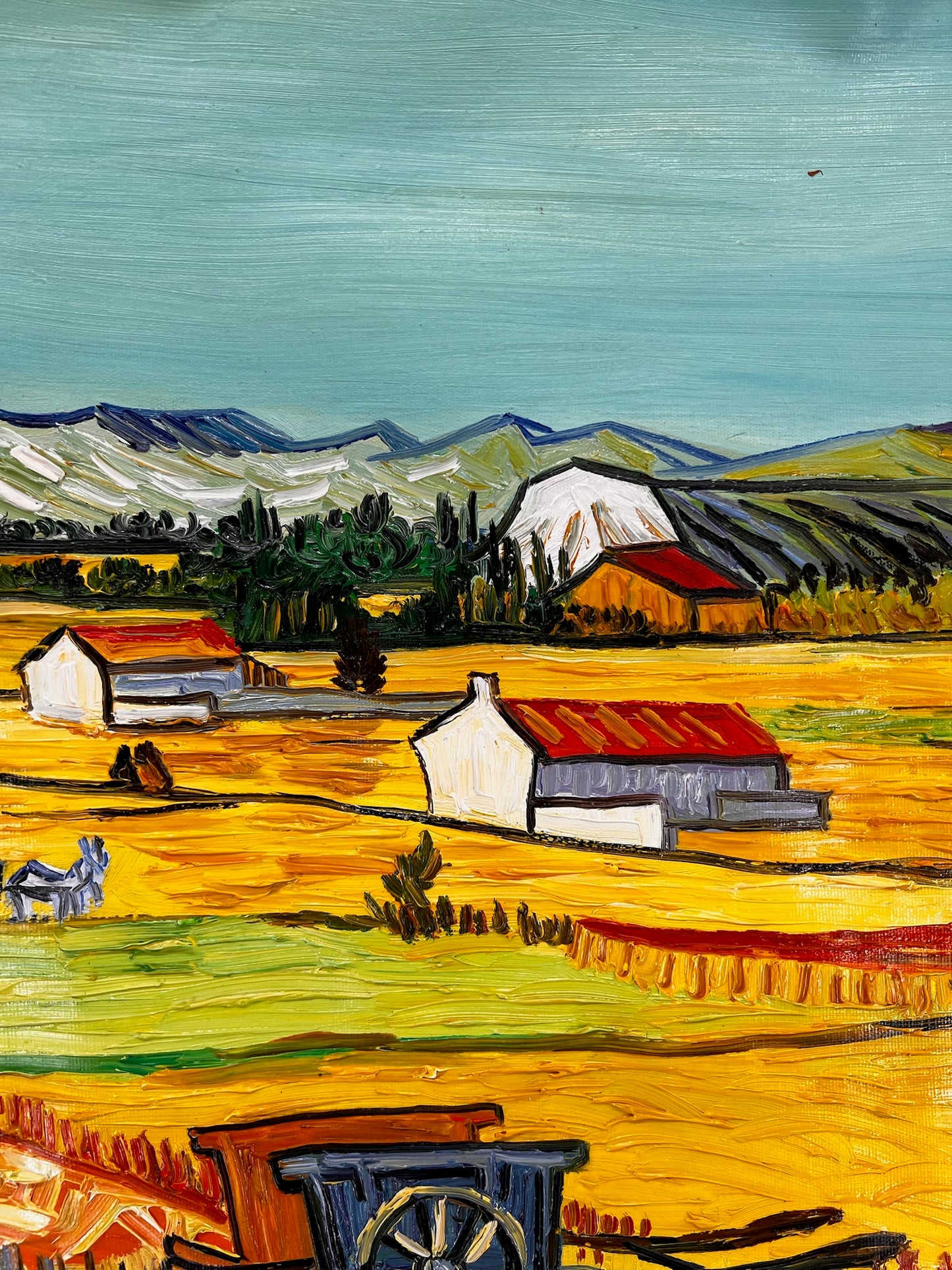 Vincent van Gogh – Handgeschilderd – “De oogst in La Crau” (73 × 92 cm)