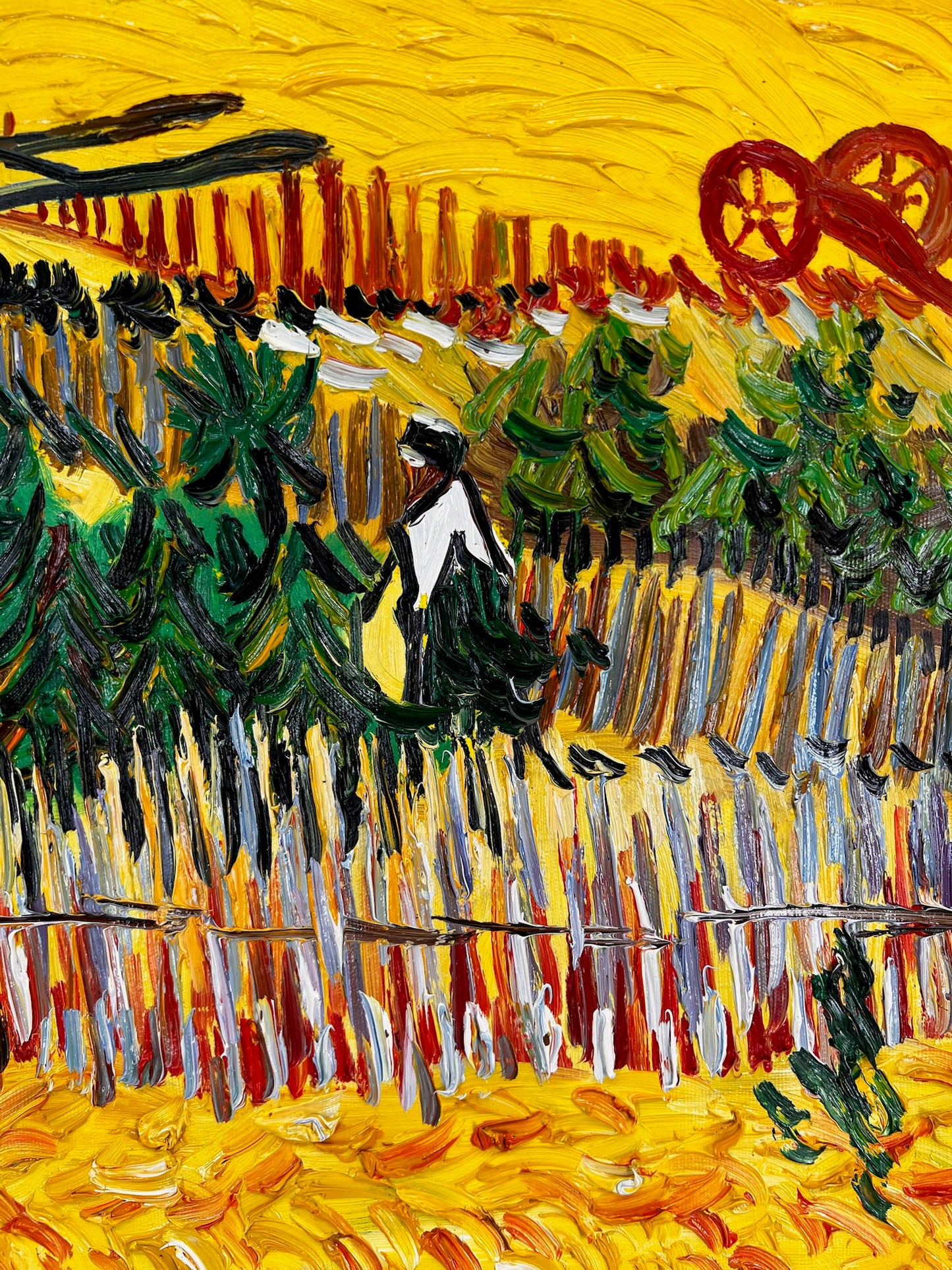 Vincent van Gogh – Handgeschilderd – “De oogst in La Crau” (73 × 92 cm)
