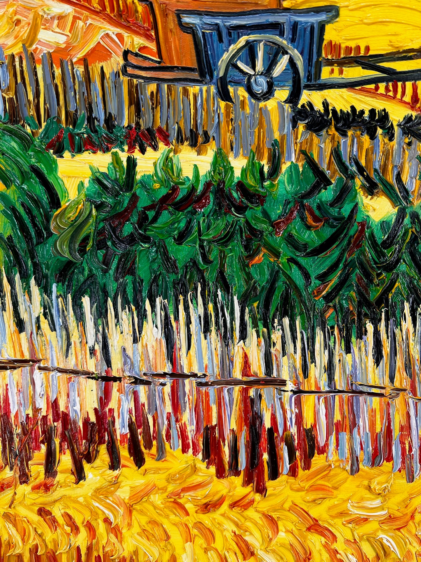 Vincent van Gogh – Handgeschilderd – “De oogst in La Crau” (73 × 92 cm)