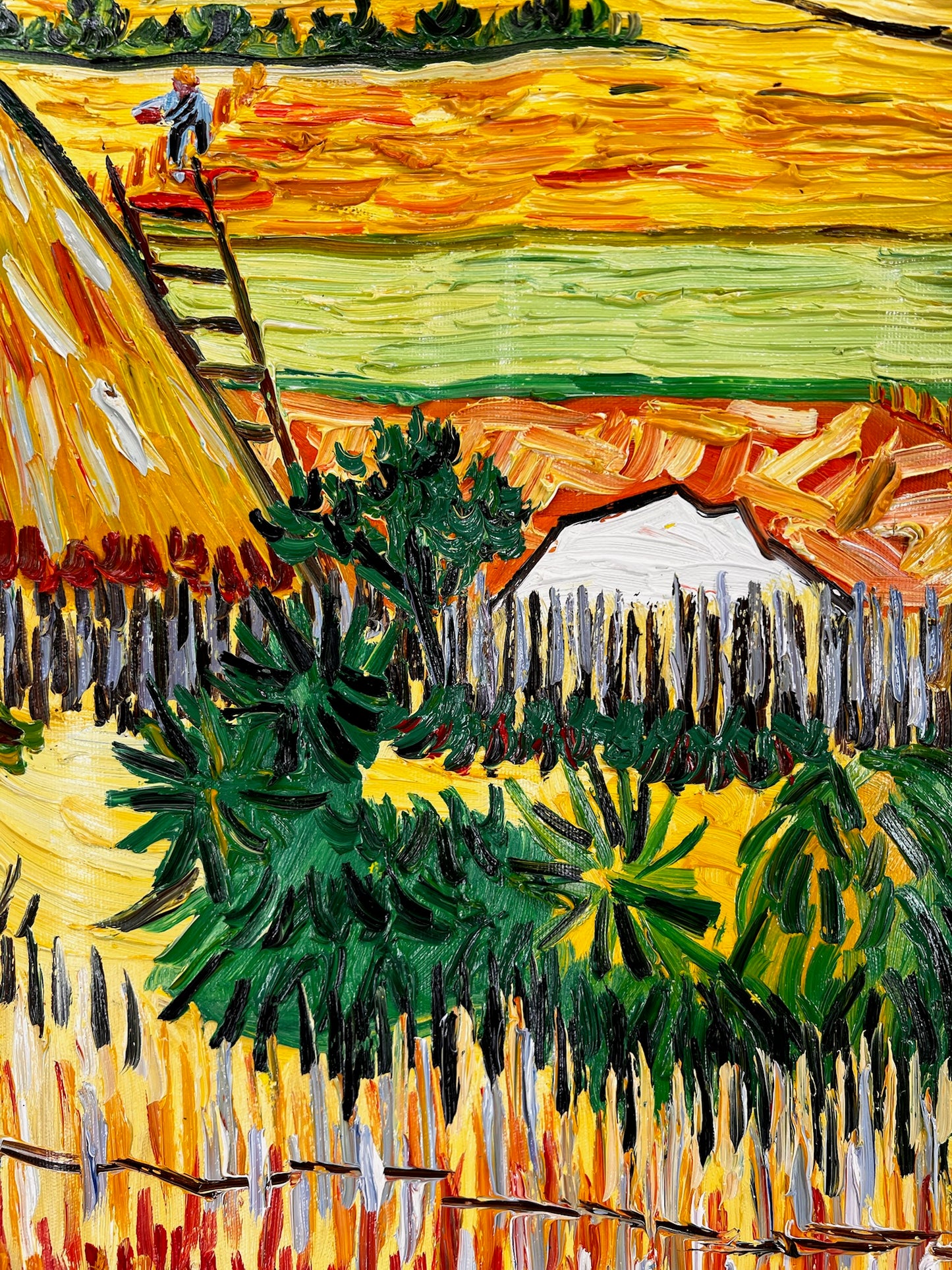 Vincent van Gogh – Handgeschilderd – “De oogst in La Crau” (73 × 92 cm)